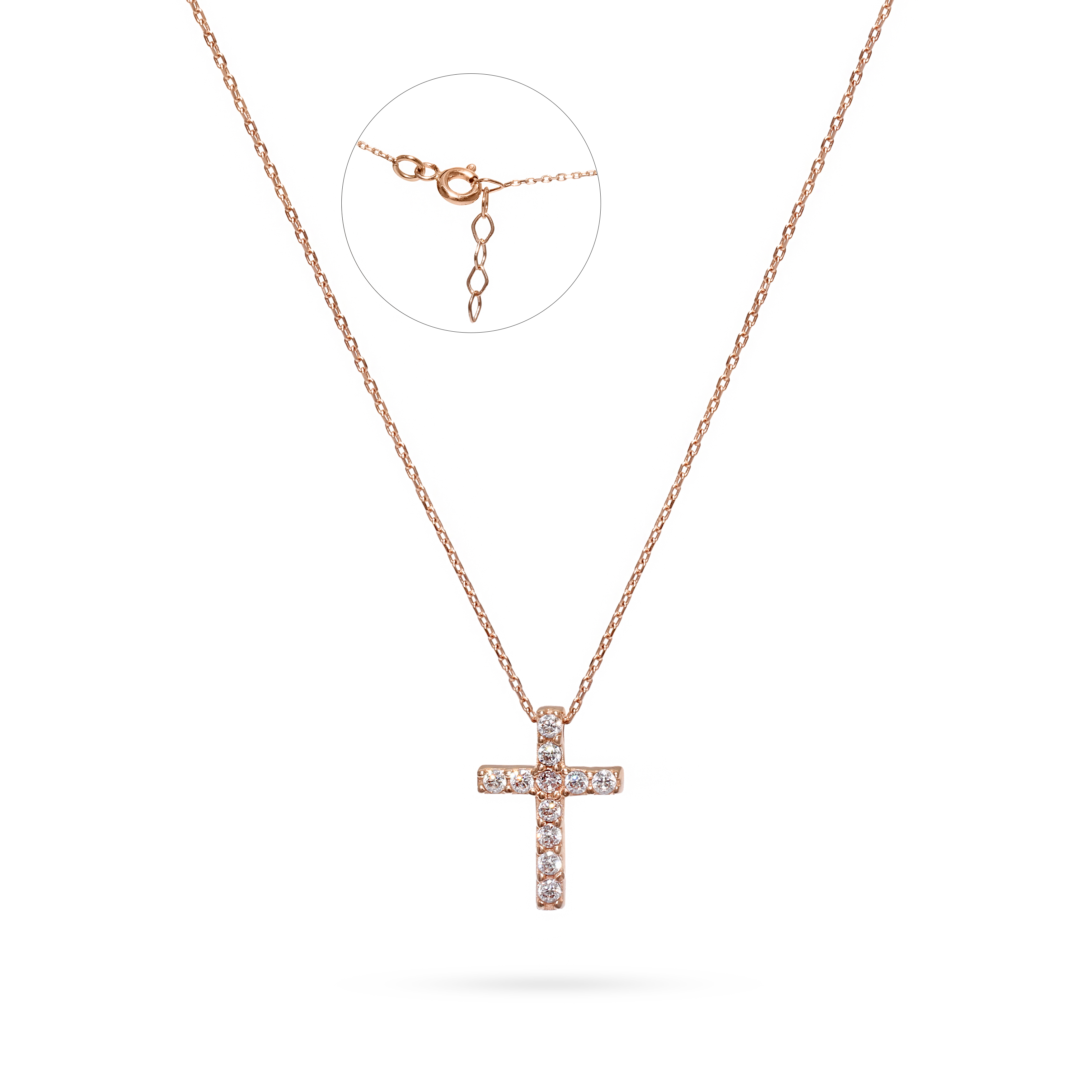 Gold necklace with a cross-shaped pendant