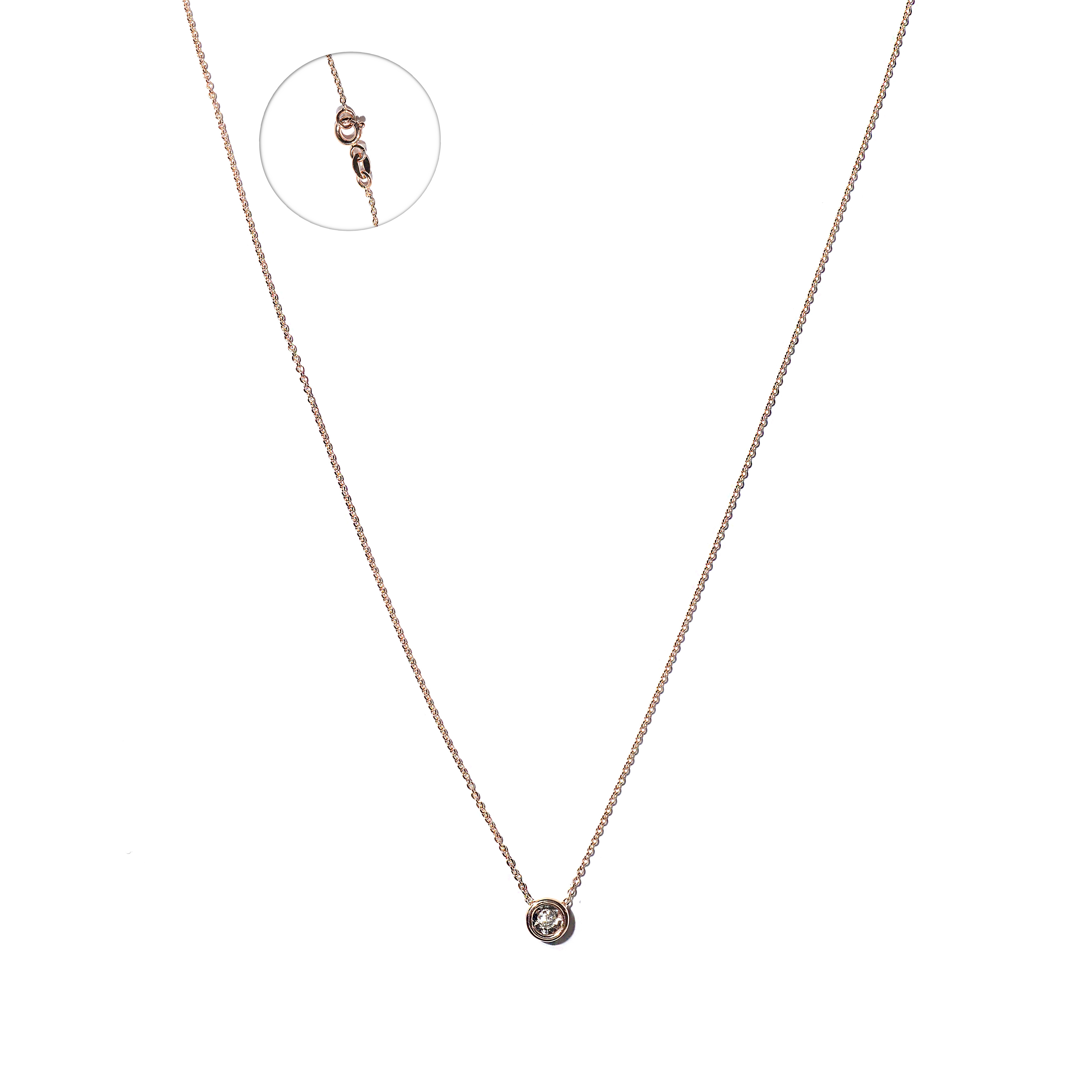 Red gold diamond necklace