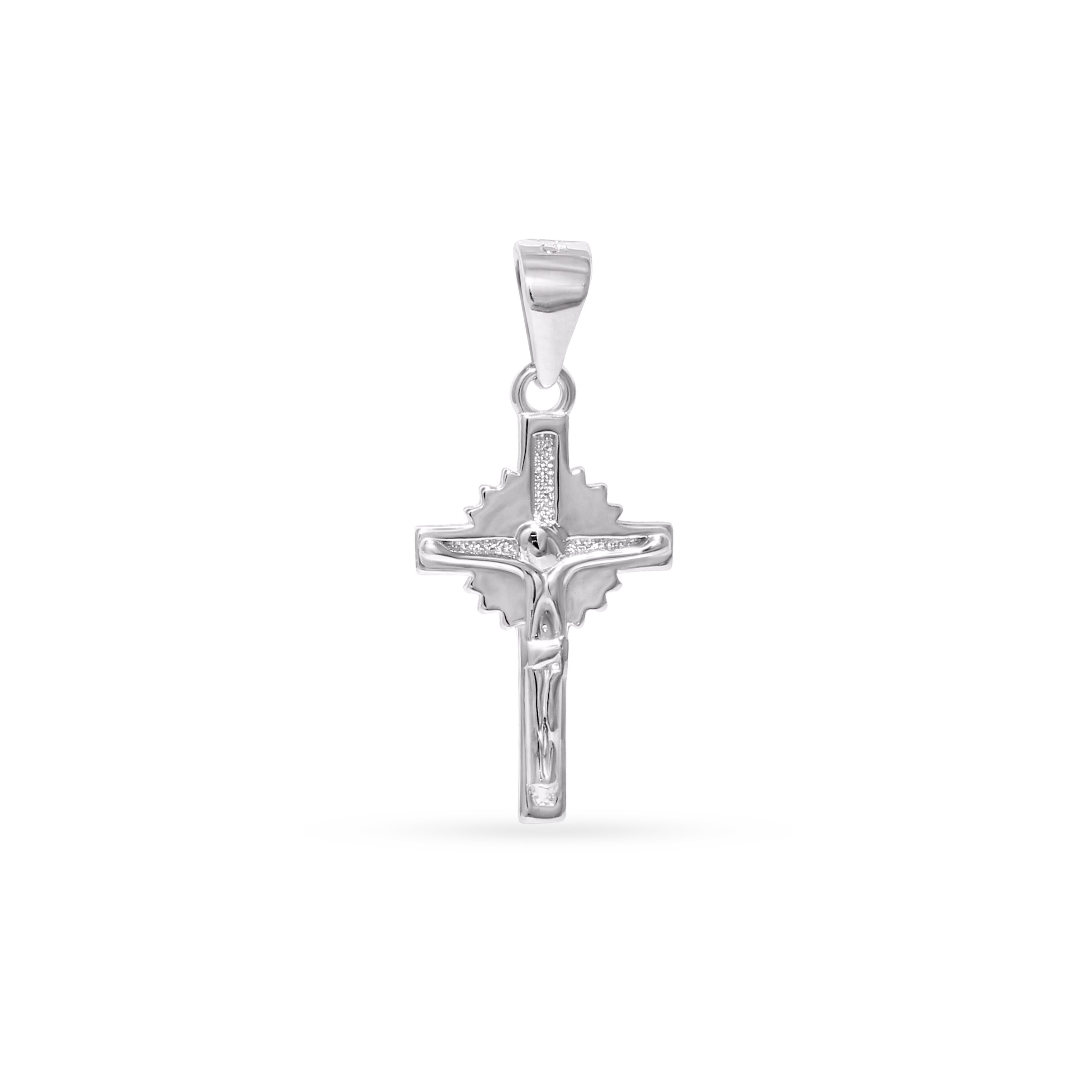 Серебряный католический крестик