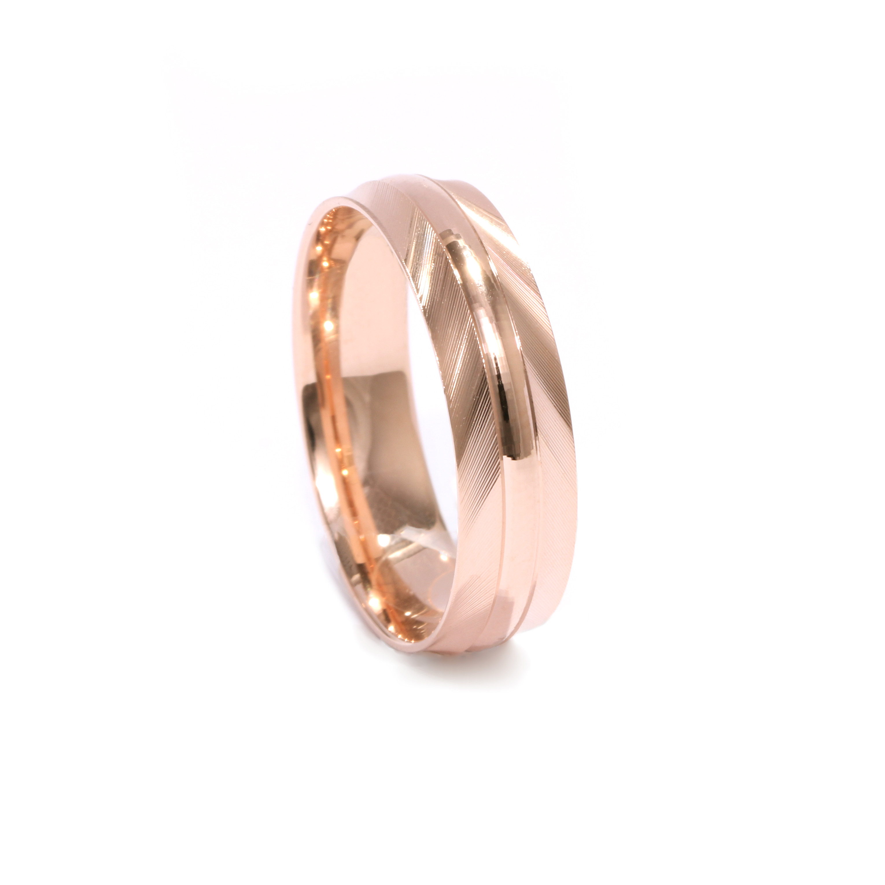 Red gold wedding ring "Comfort fit"