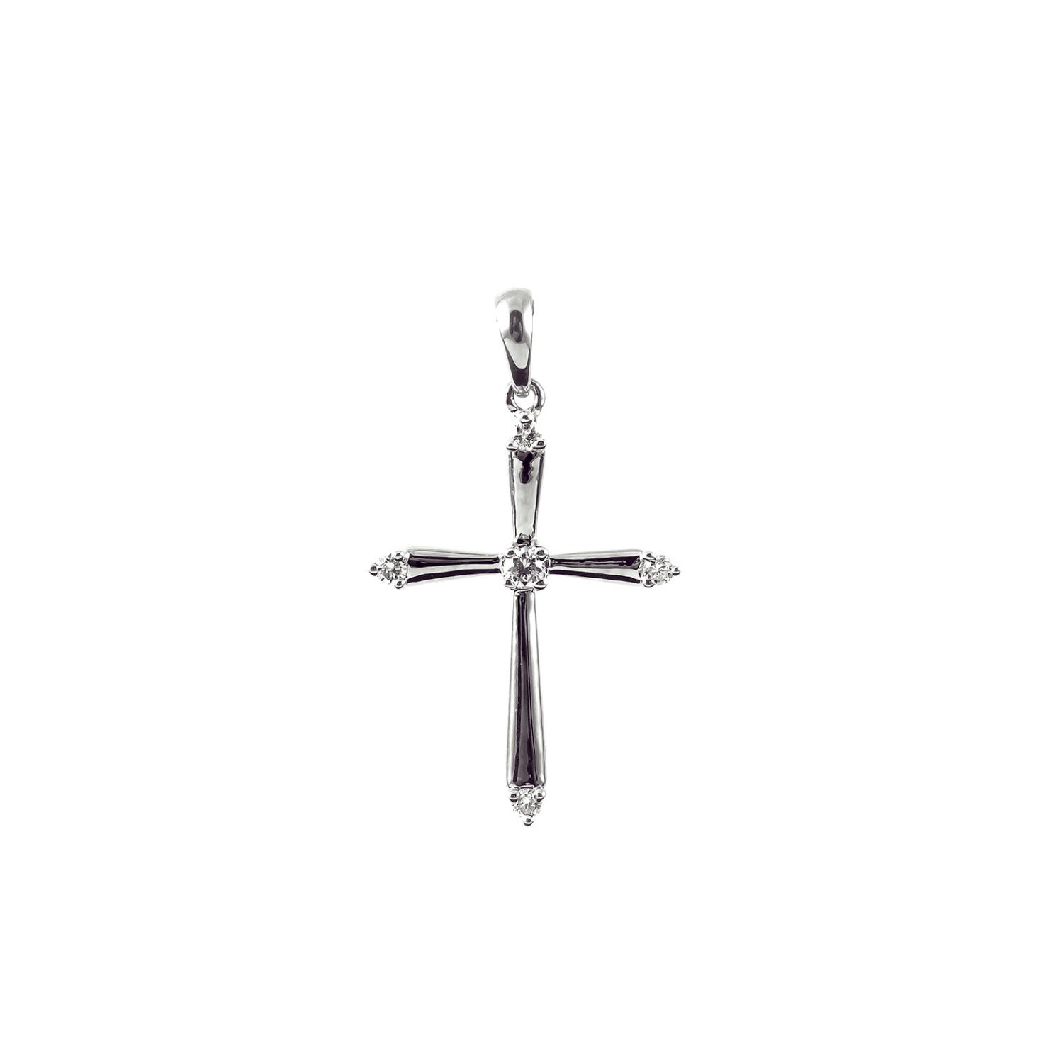 White gold cross with diamonds