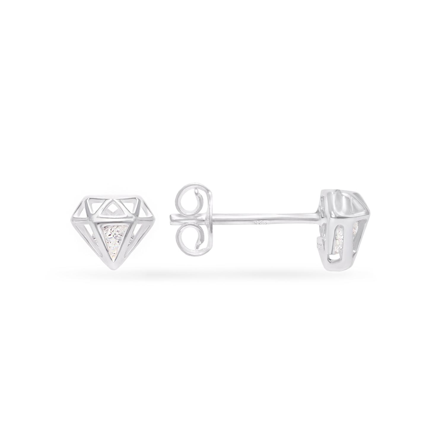 Silver earrings "Diamonds"