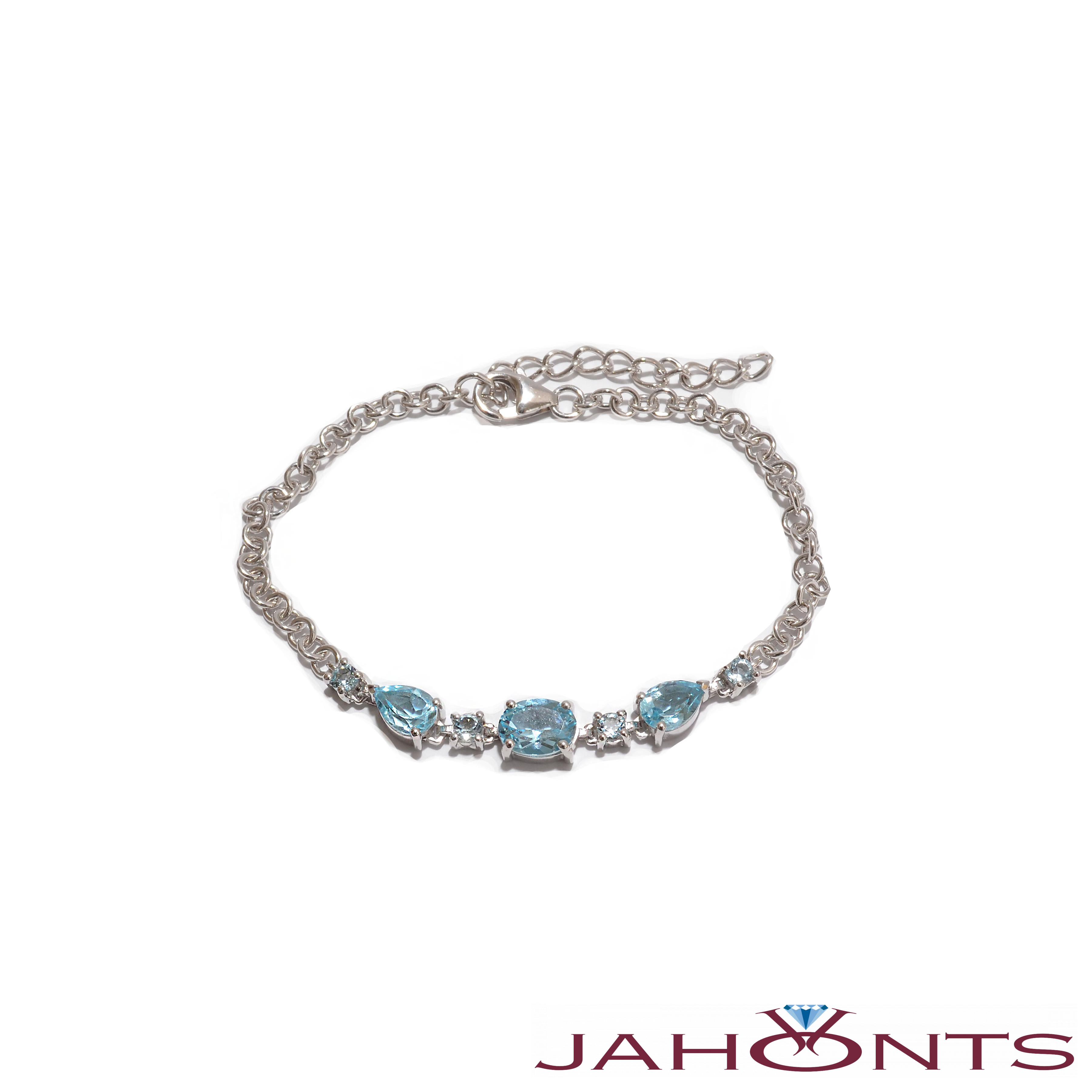 Silver bracelet with topaz