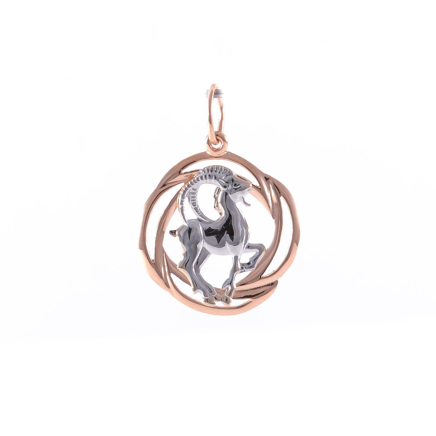 Золотой кулон со знаком зодиака "Козерог"