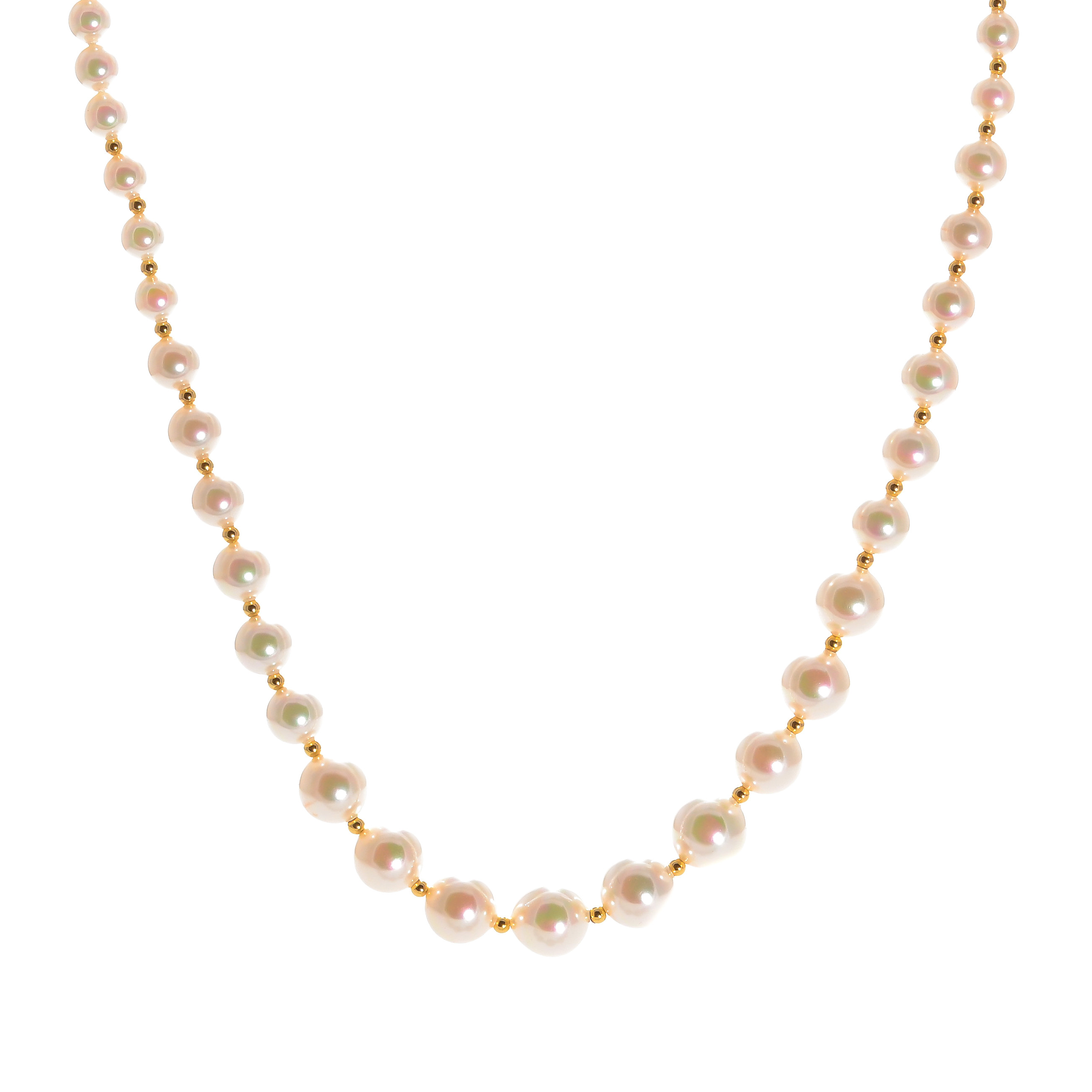 Gold plated silver pearl necklace ''Majorica''