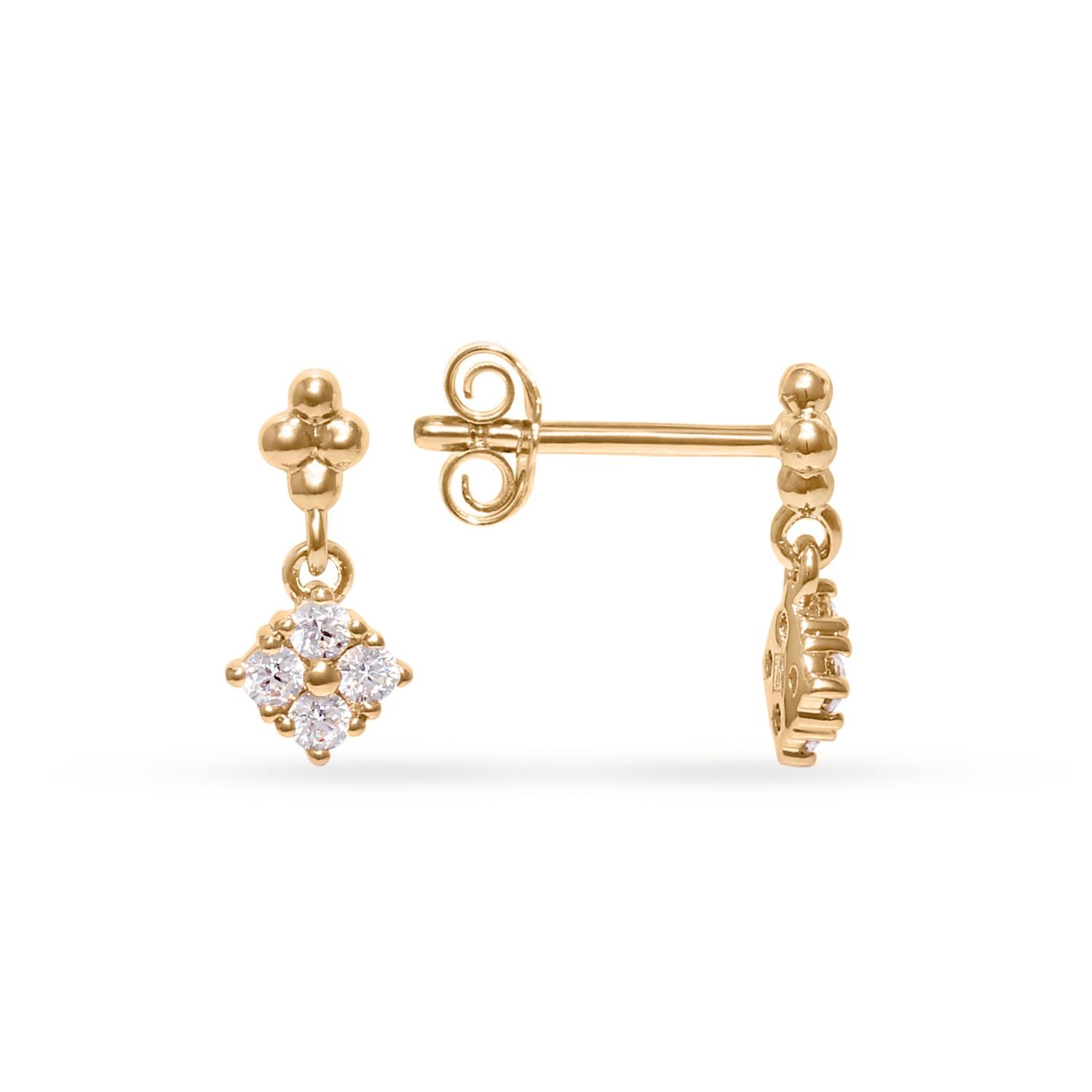 Gold plated earrings with cubic zirconia