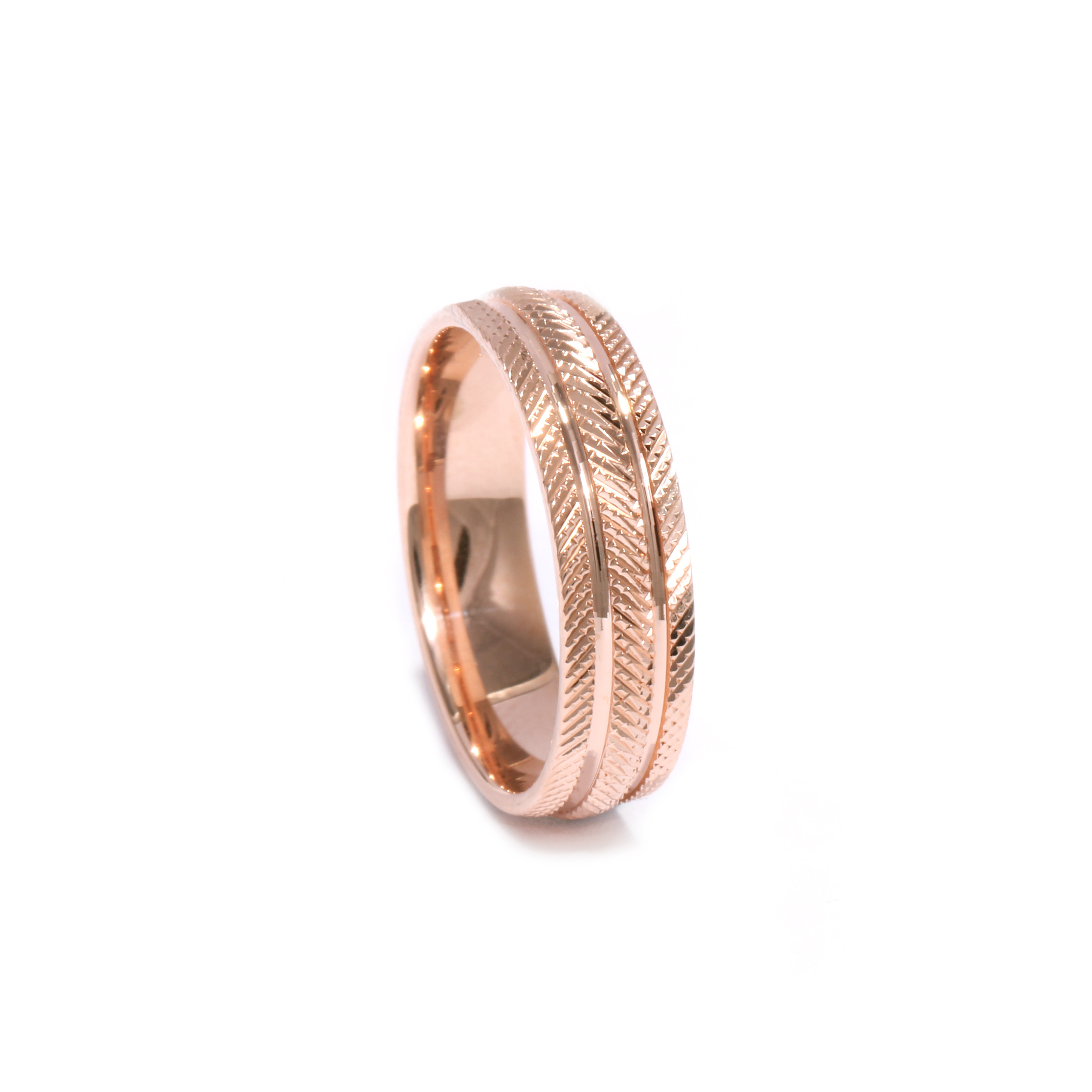 Red gold wedding ring "Comfort fit"