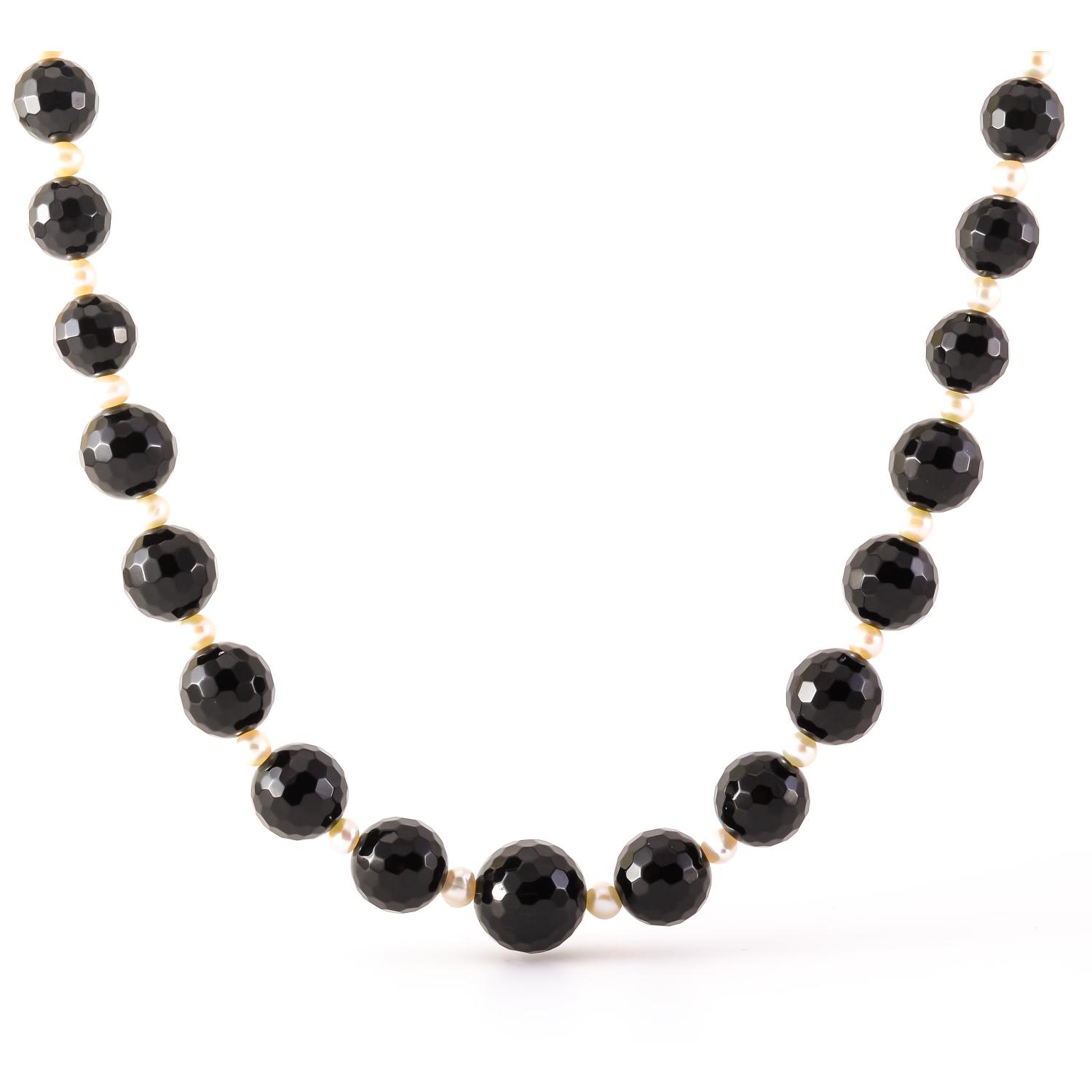 Onyx and pearl necklace