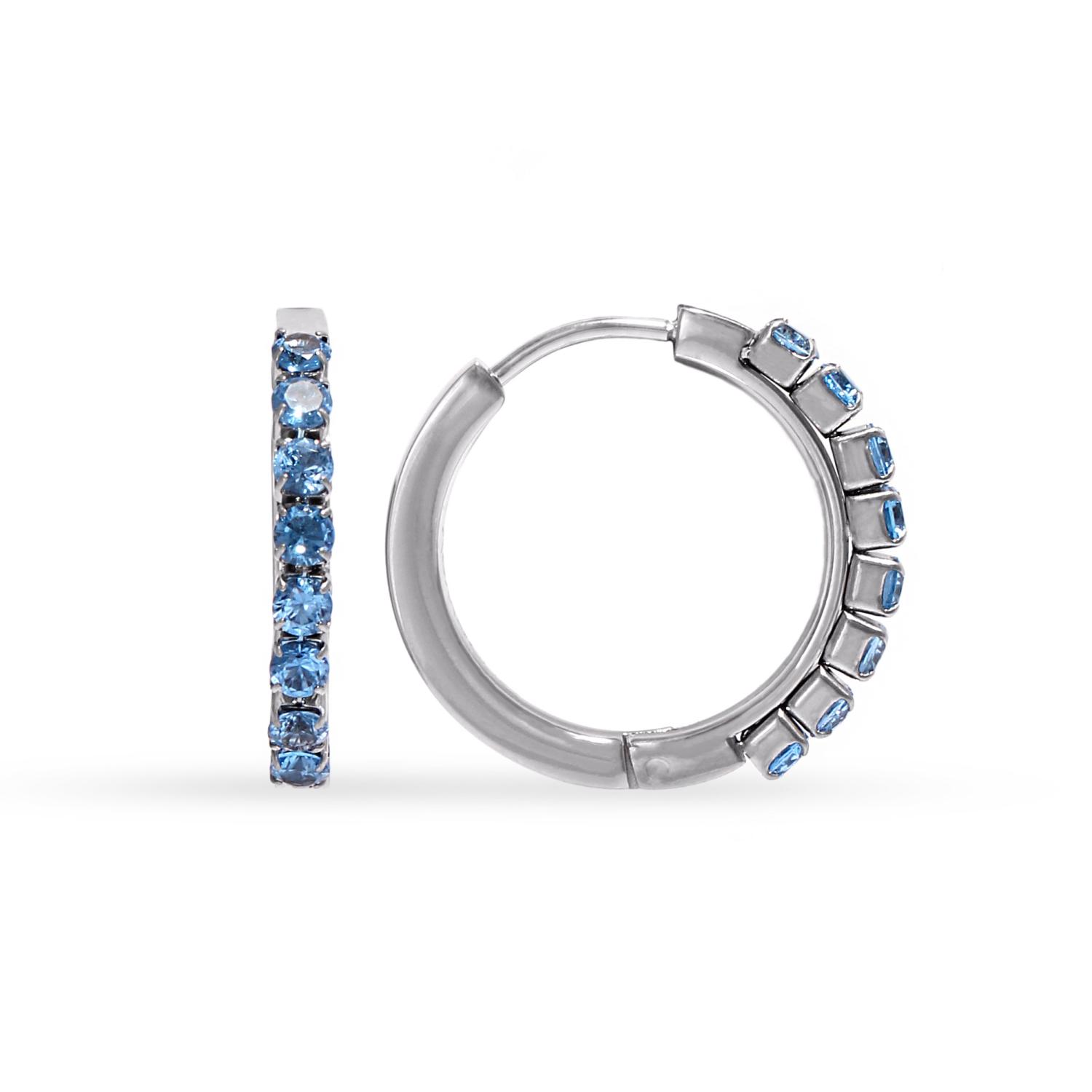 Stainless steel earrings with cubic zirconia