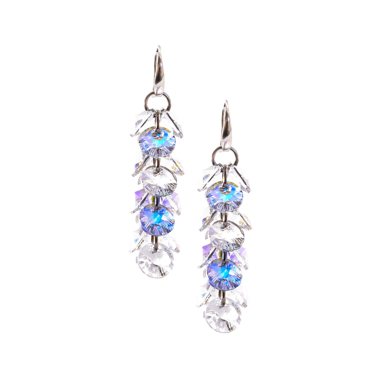 Silver earrings with Swarovski crystals