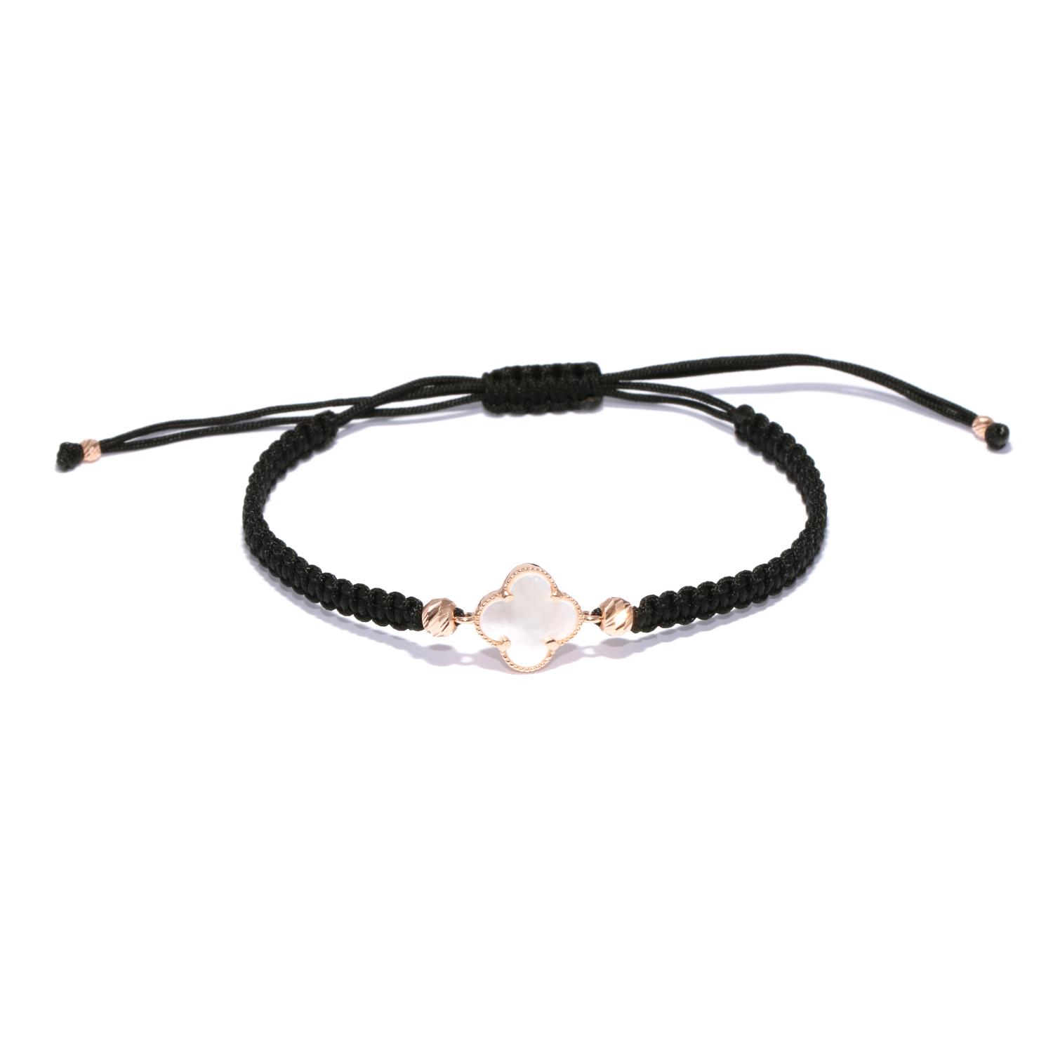 Gold four-leaf clover bracelet