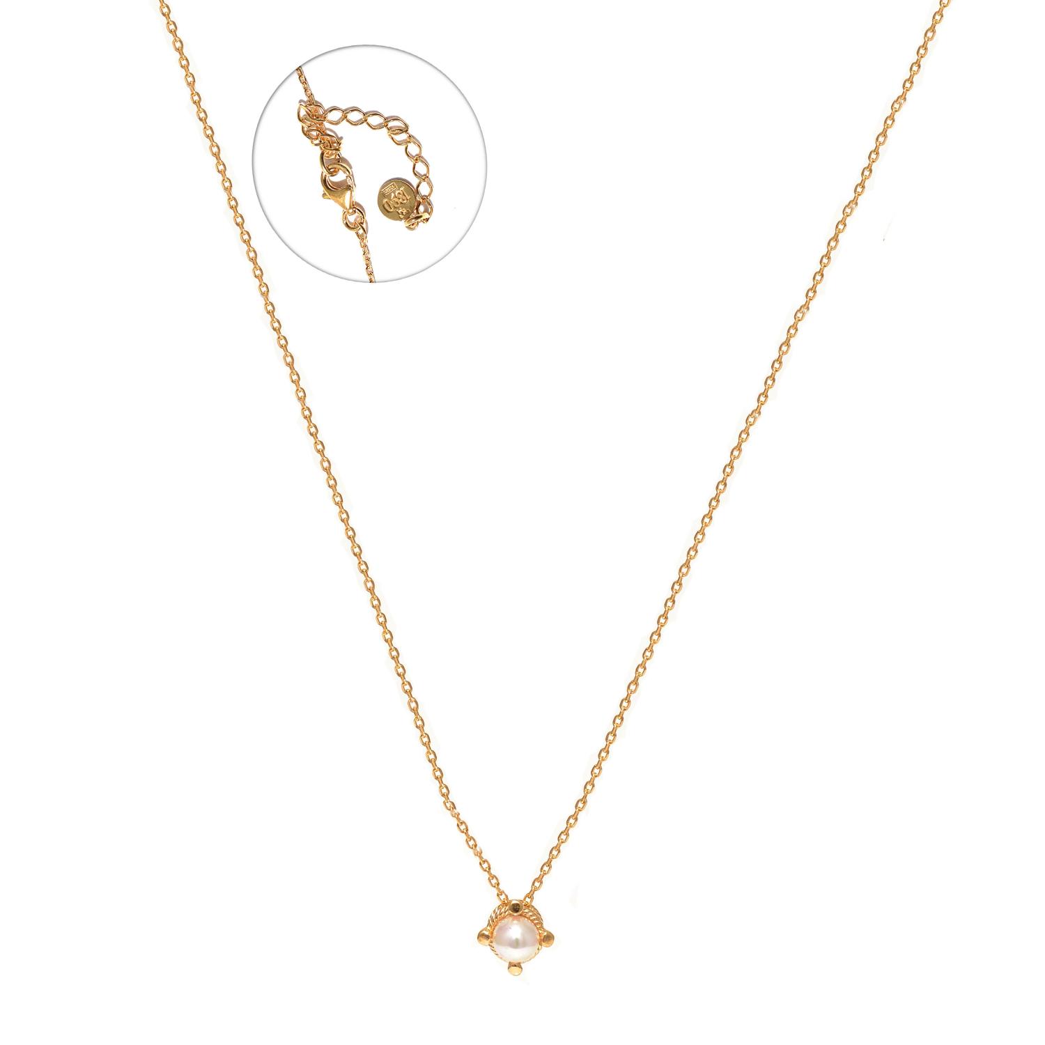 Gold plated silver necklace with pearl ''Majorica''