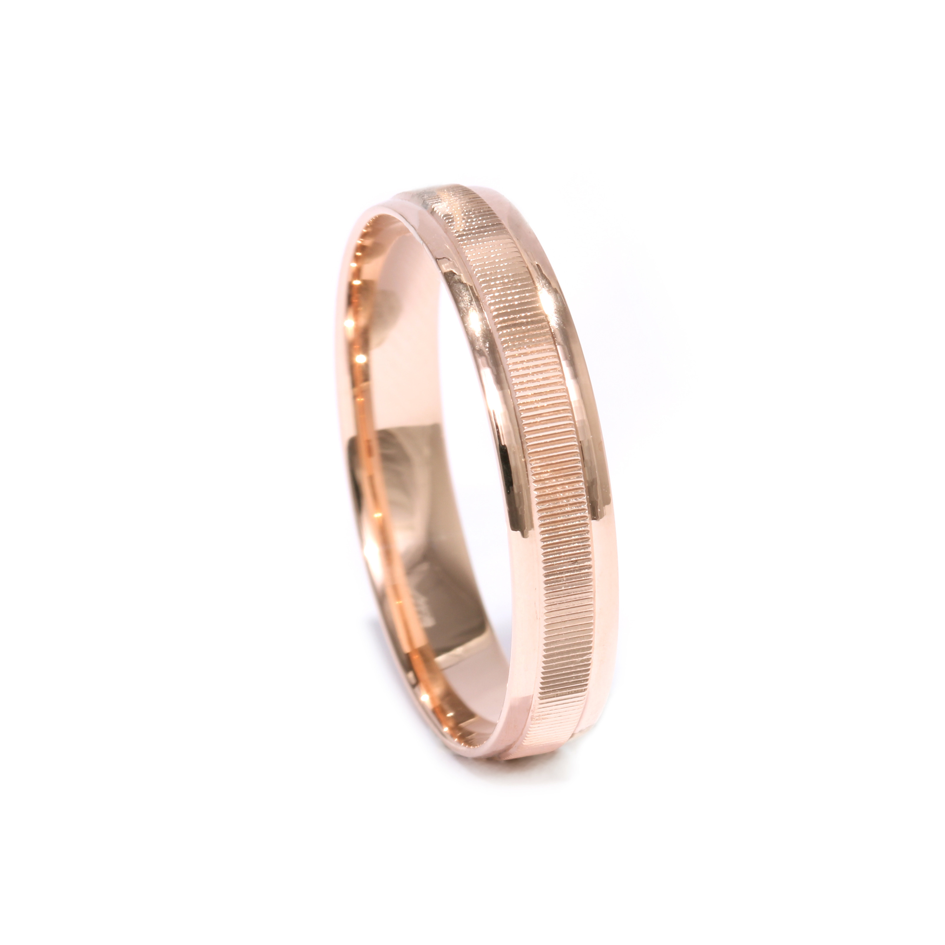 Red gold wedding ring "Comfort fit"