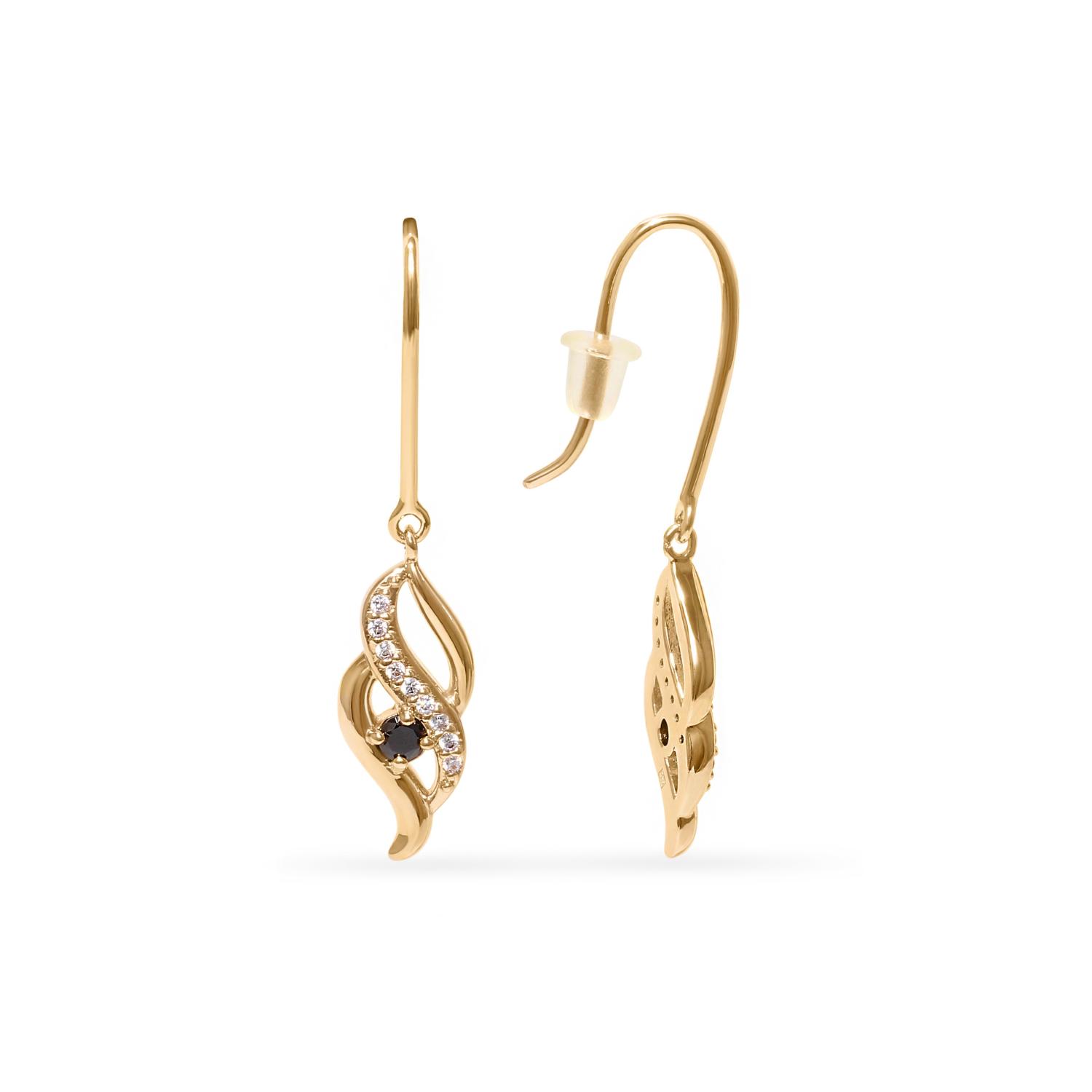 Gold plated earrings with cubic zirconia