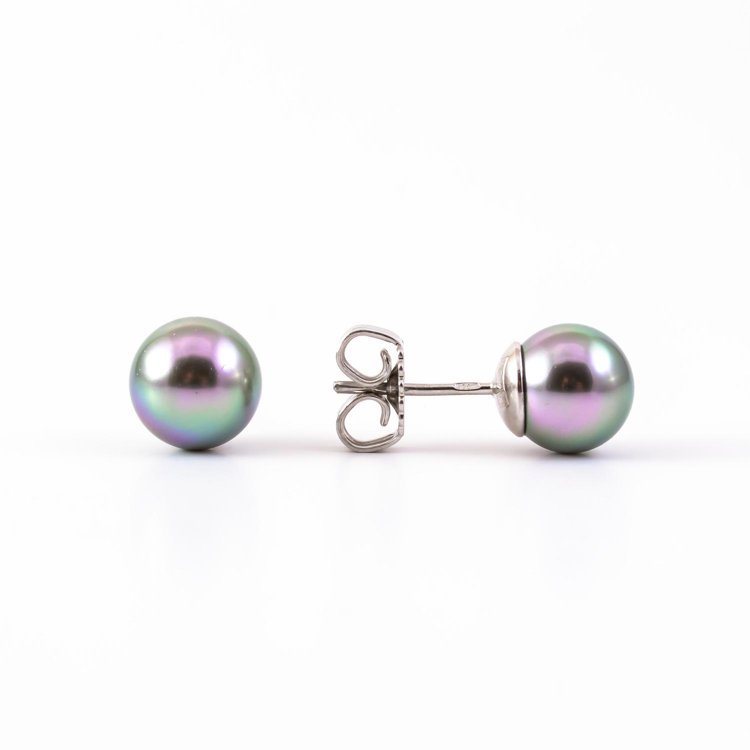 Silver earrings - stud ''Majorica''
