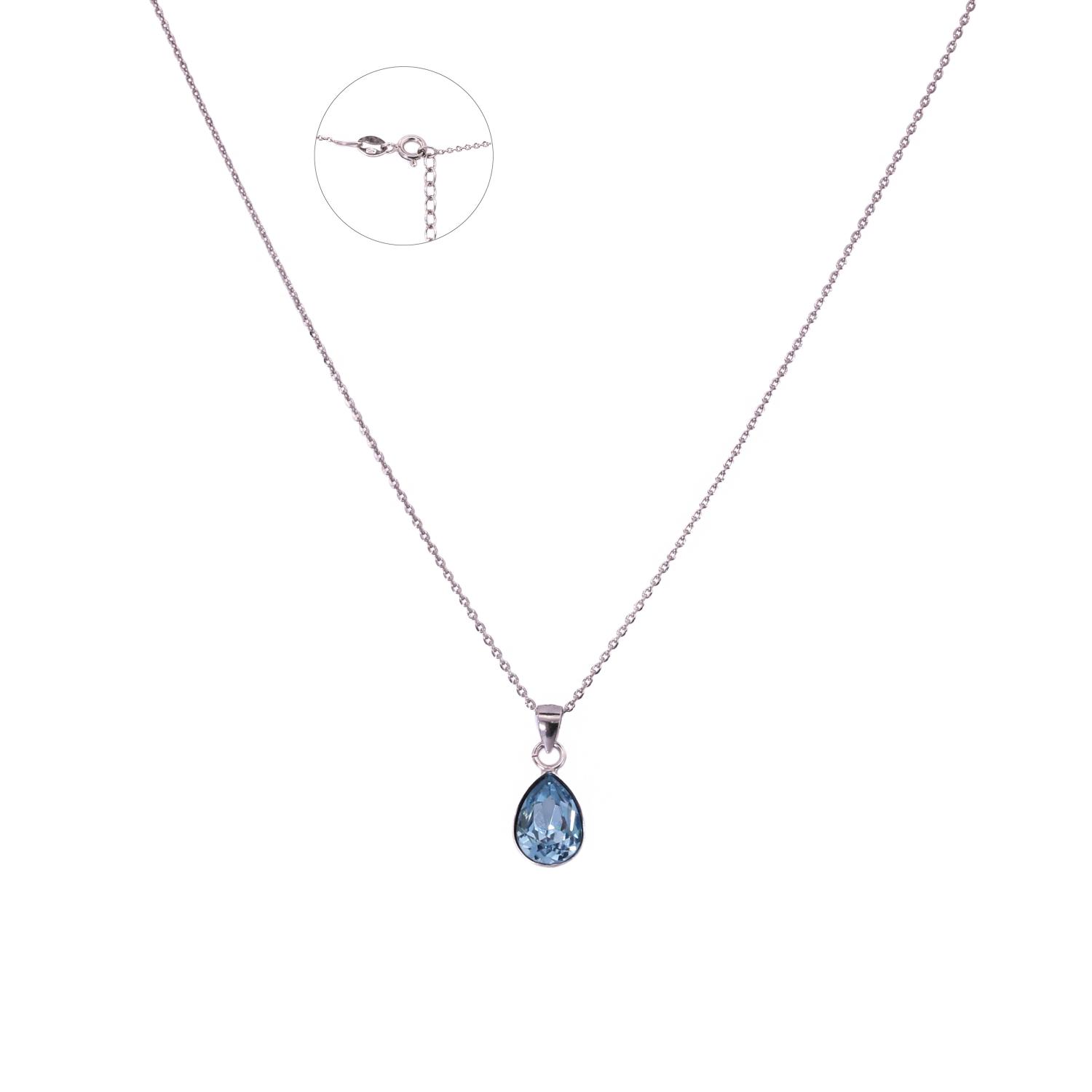 Silver necklace with Swarovski crystal