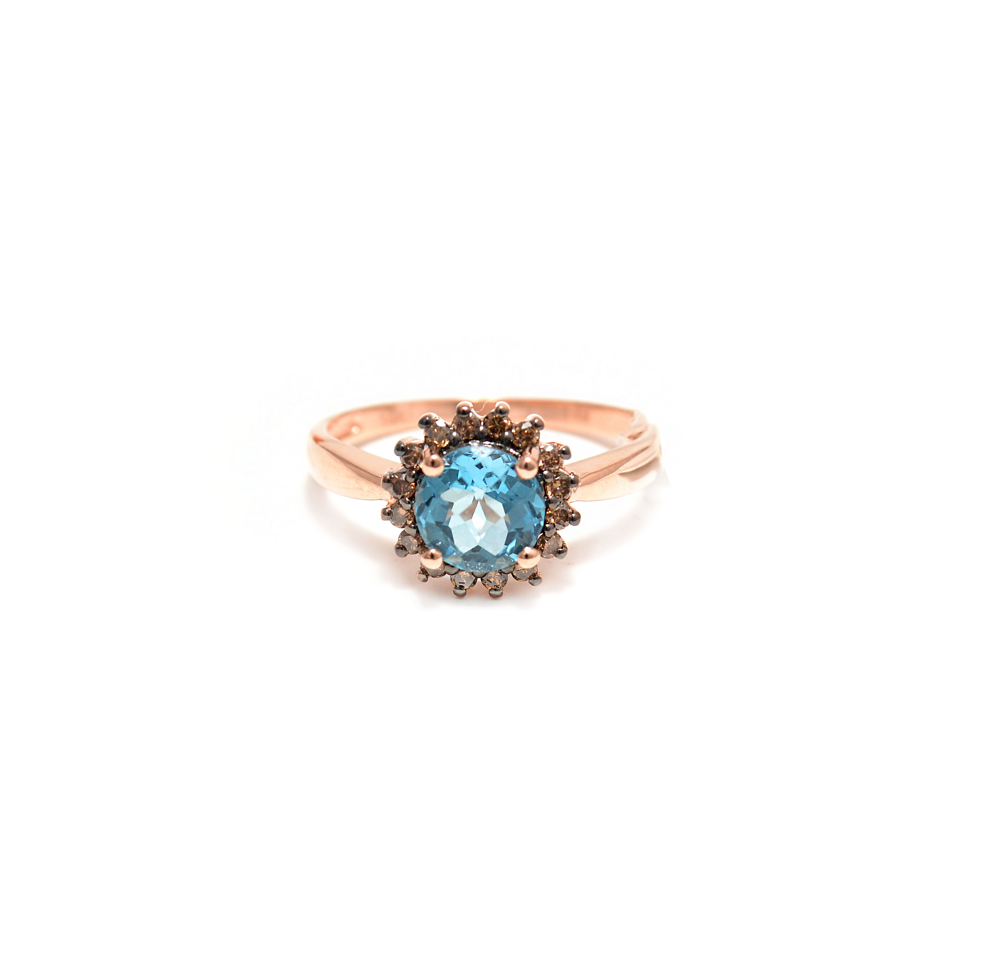 Gold topaz ring with diamonds