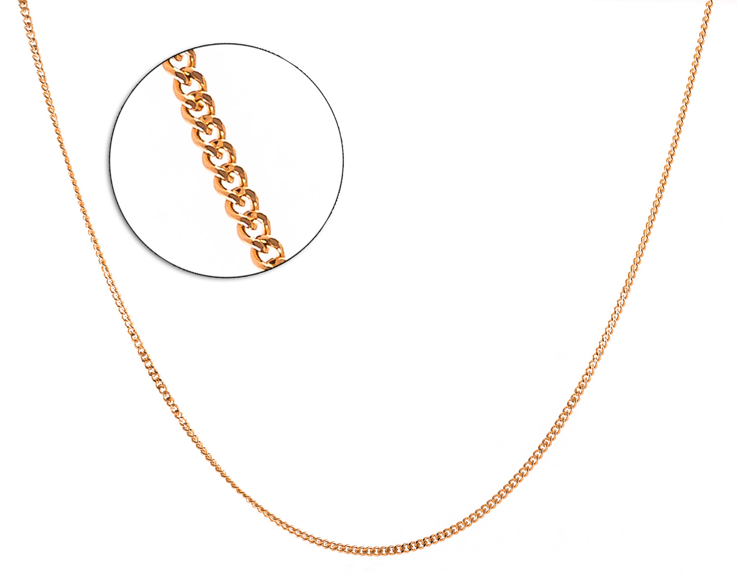 Red gold Curb chain necklace