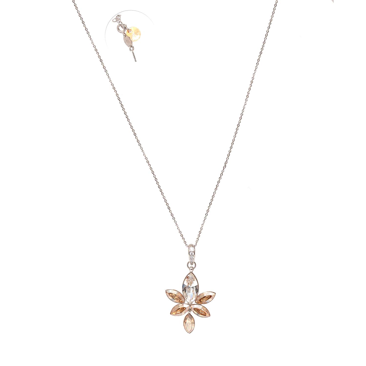 Silver necklace with Swarovski crystals