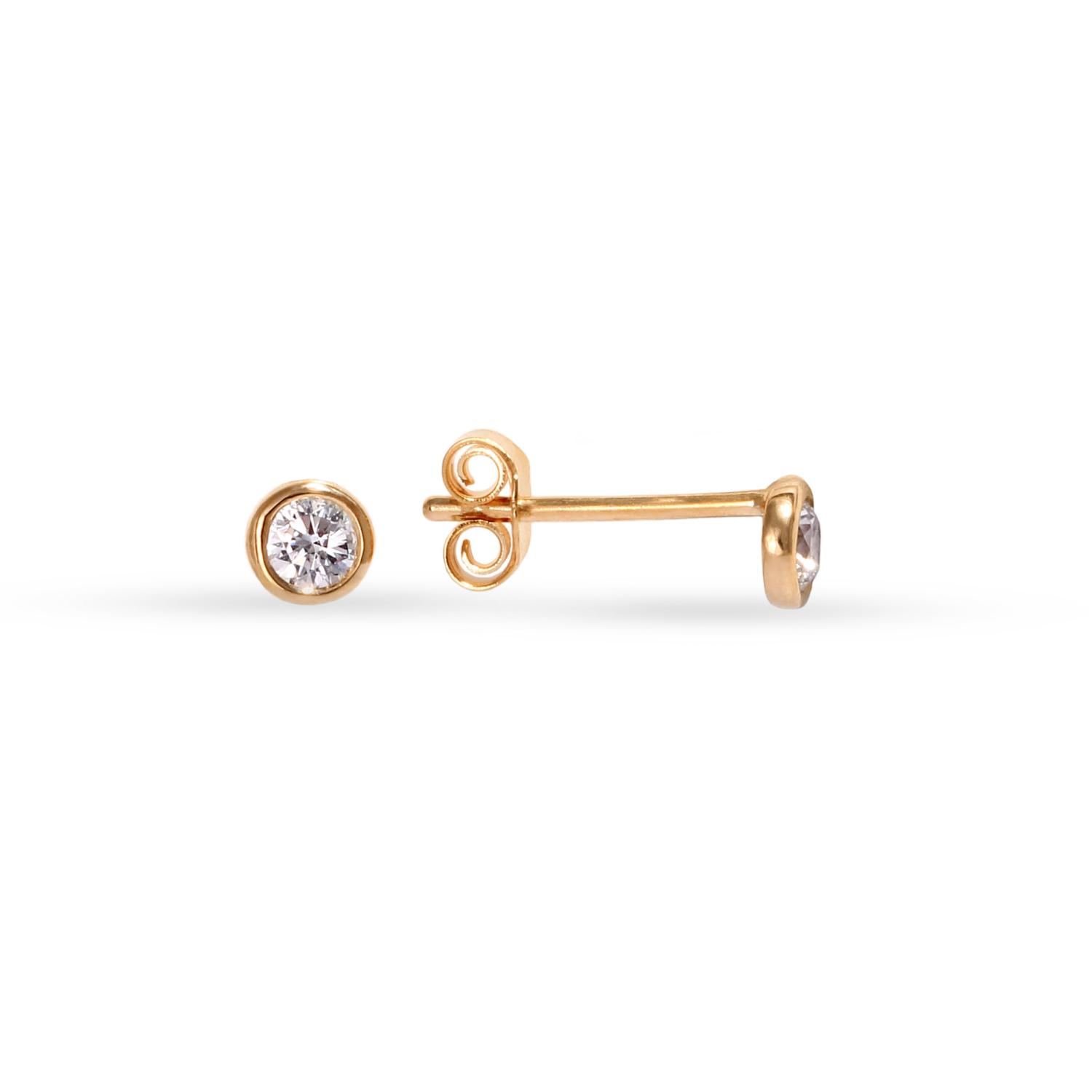 Gold plated earrings with cubic zirconia
