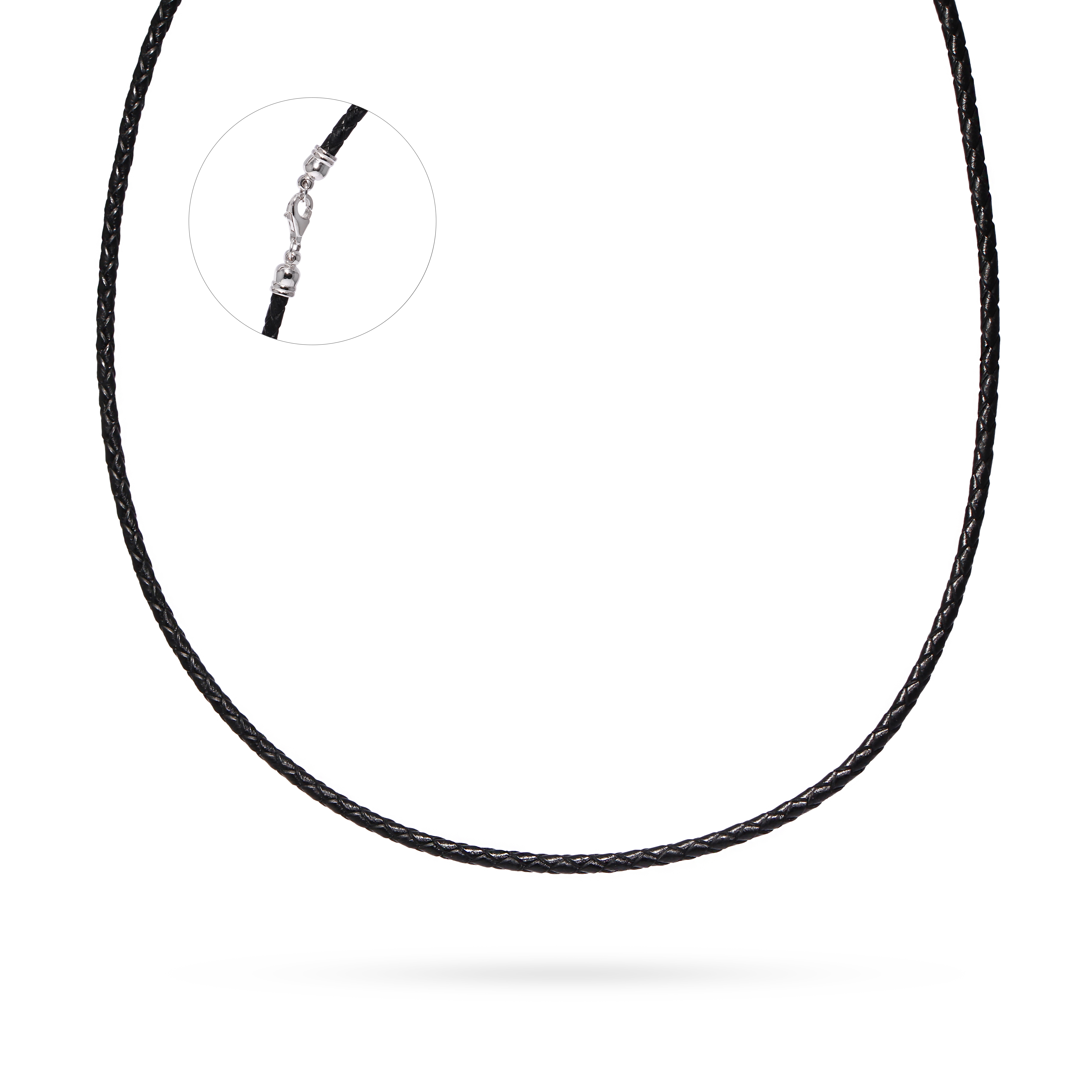 Шнурок из искусственной кожи с серебряным замком