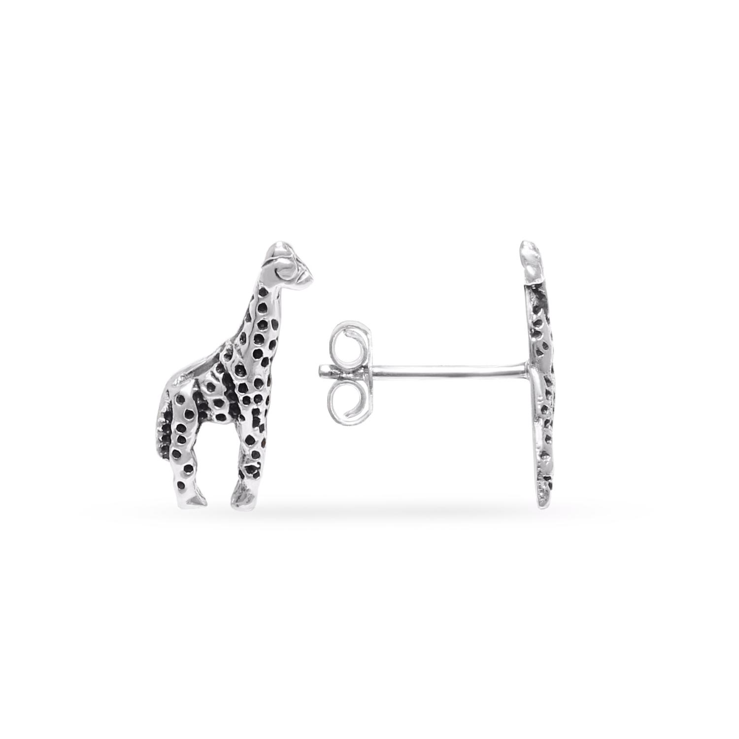 Silver earrings "Giraffe"