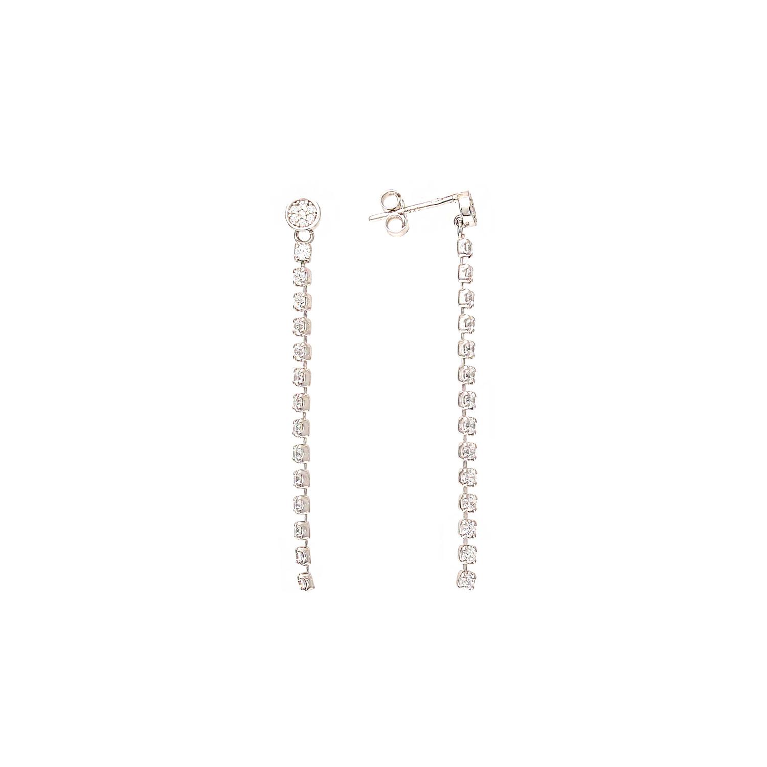 Silver earrings with Swarovski crystals