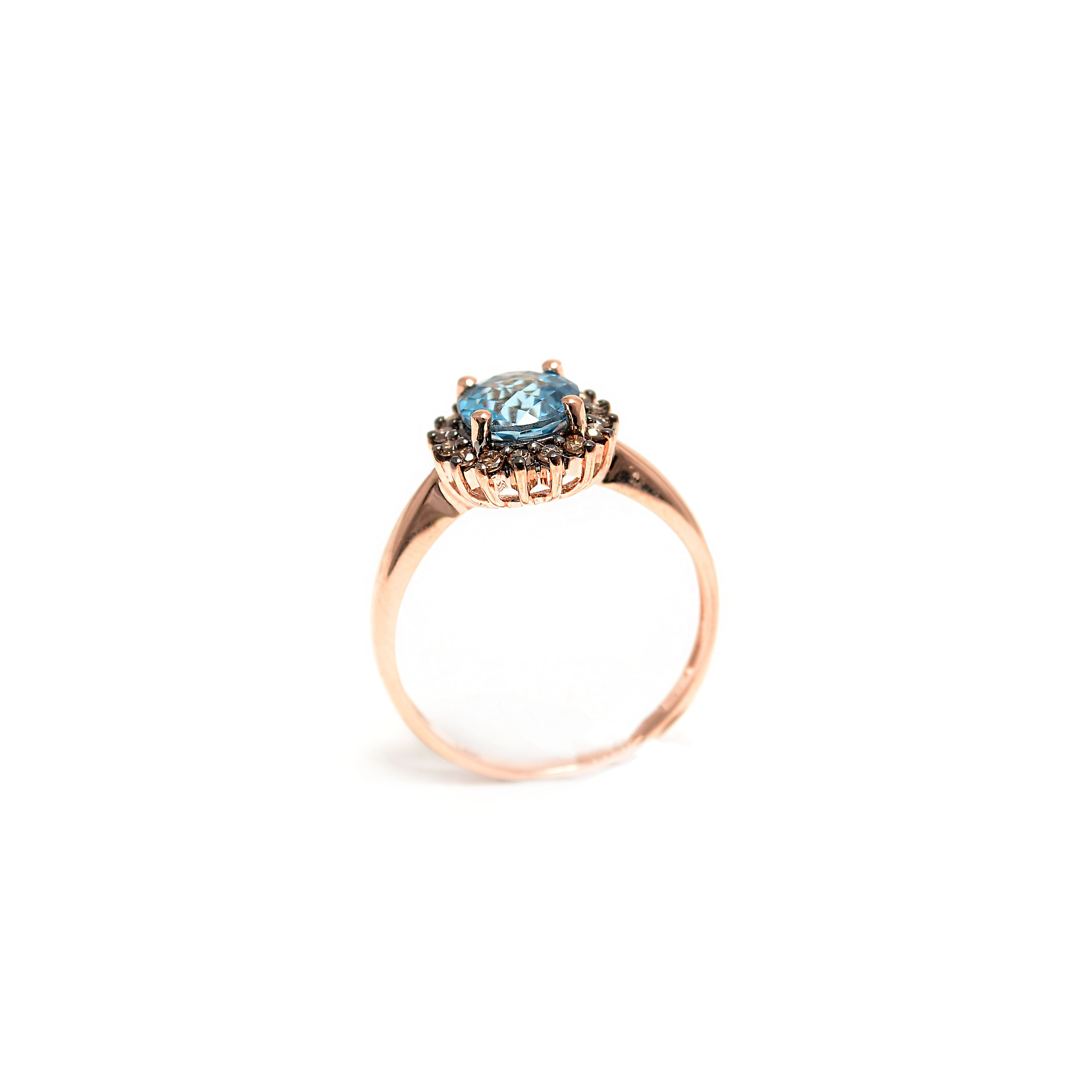 Gold topaz ring with diamonds