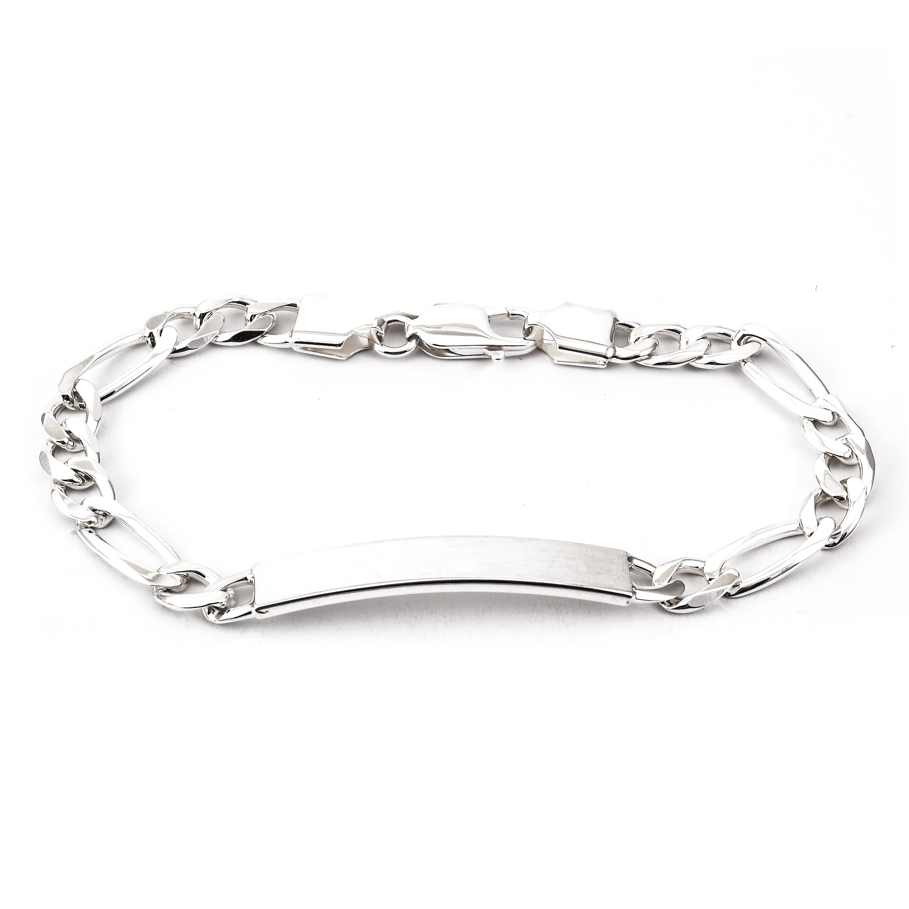 Sterling silver bracelet featuring Figaro chain