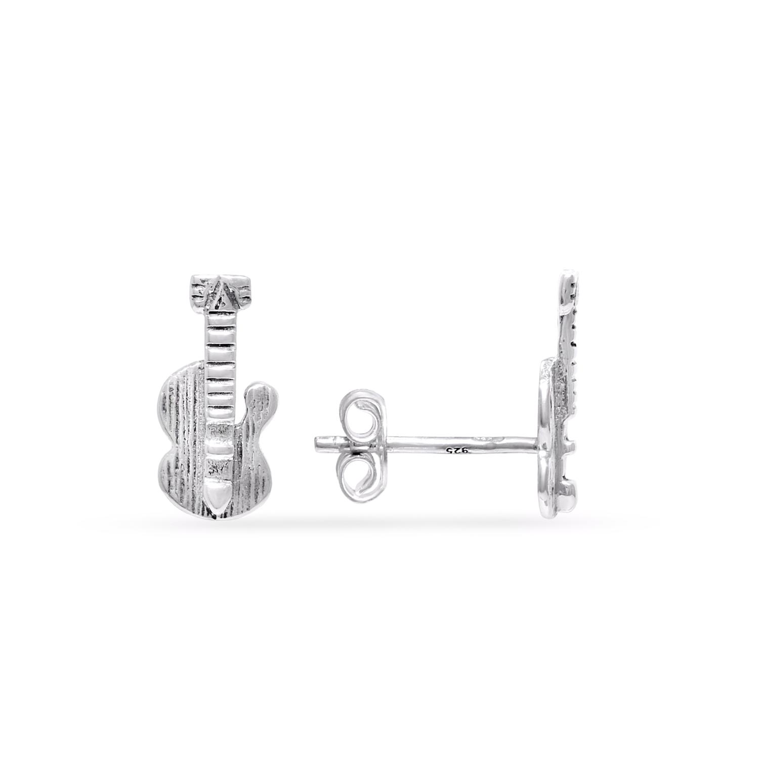 Silver earrings "Guitar"