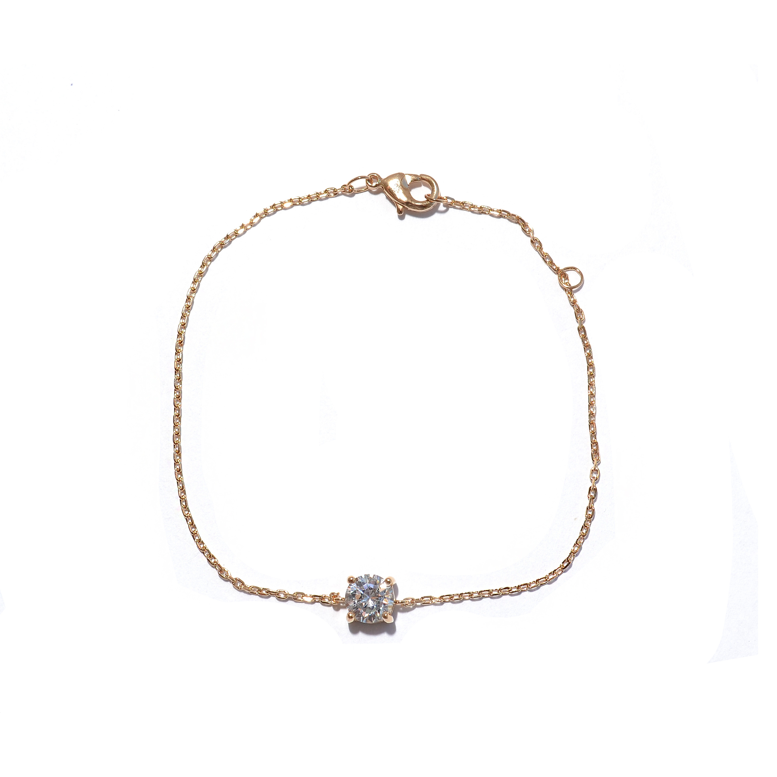 Gold plated bracelet with cubic zirconia
