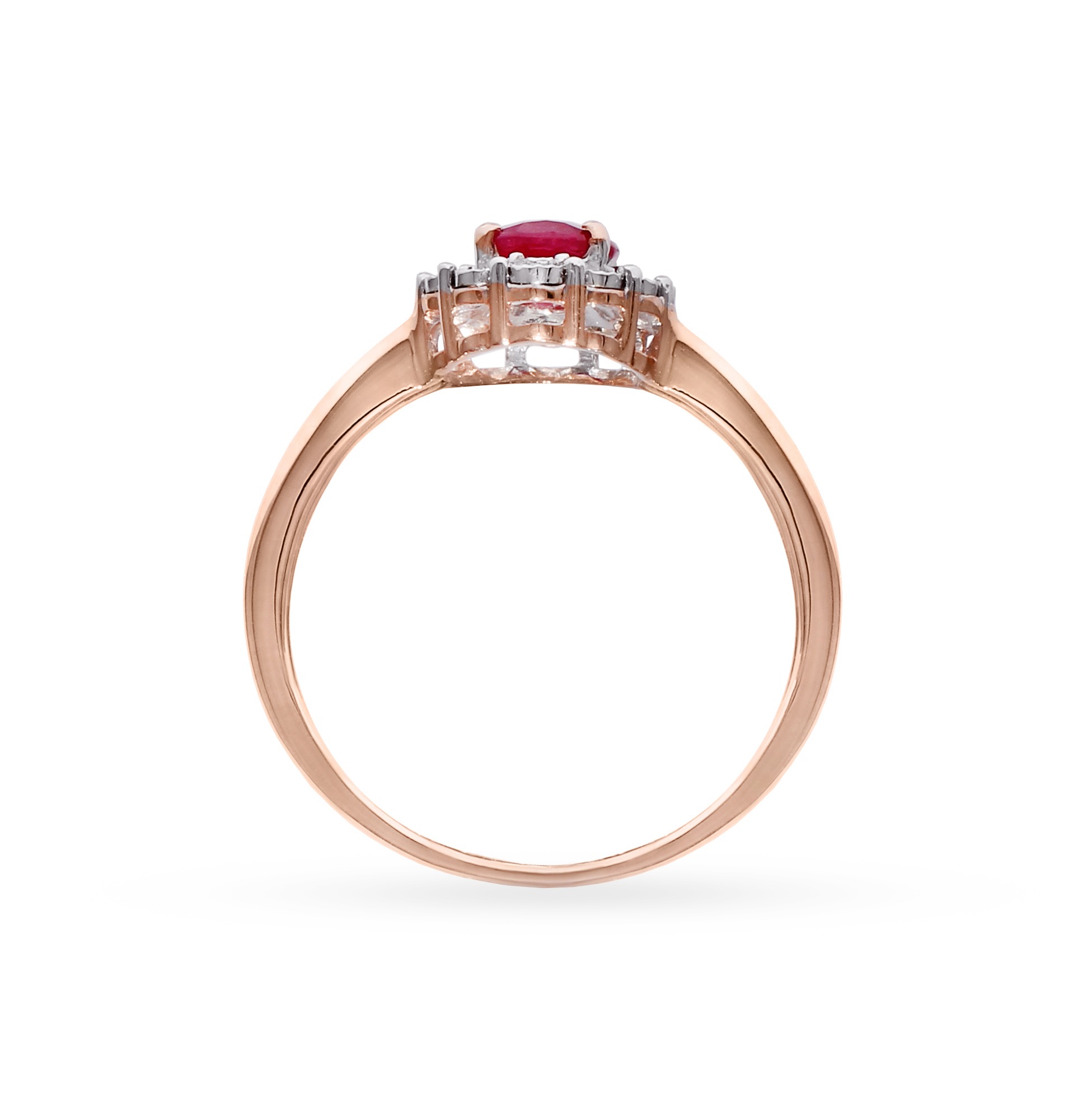 Ruby gold ring with diamonds