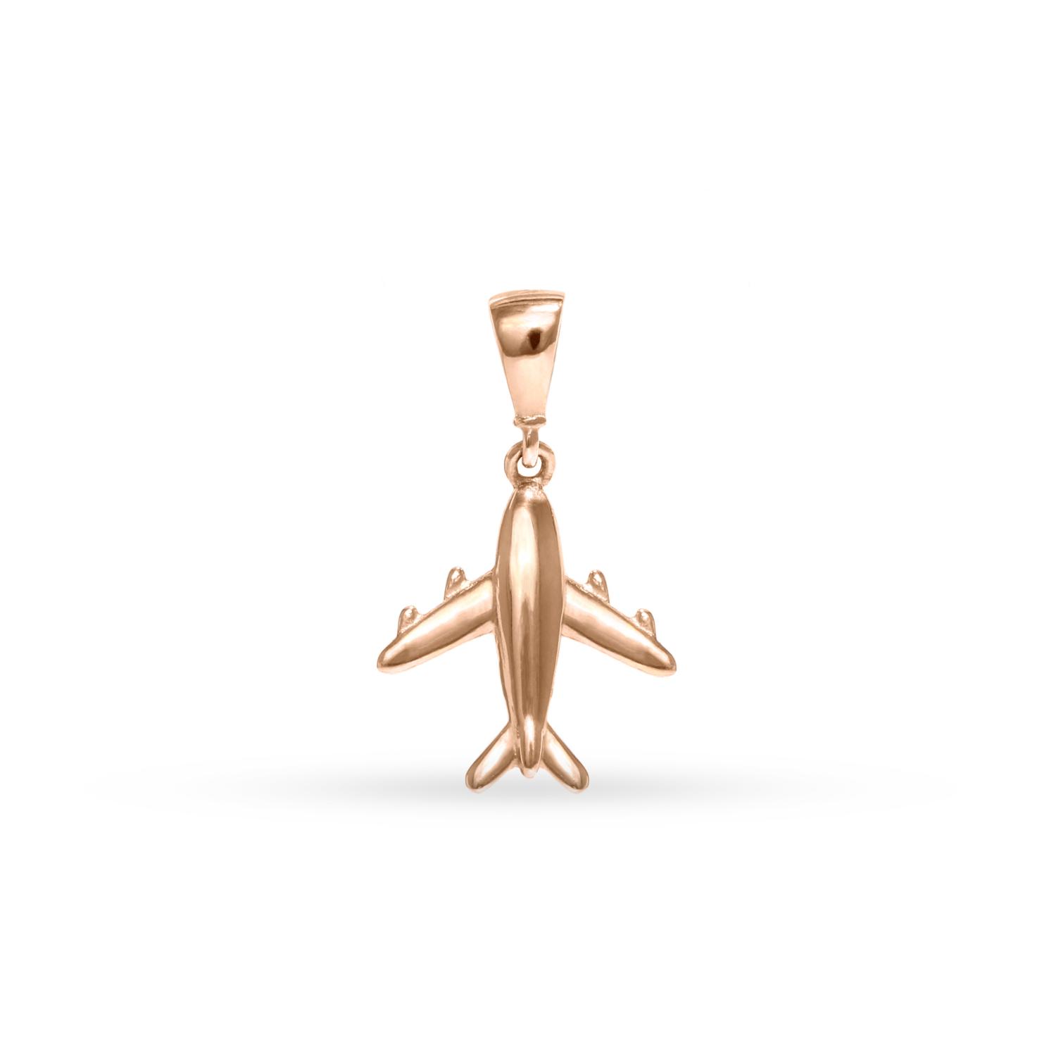 Gold airplane pendant