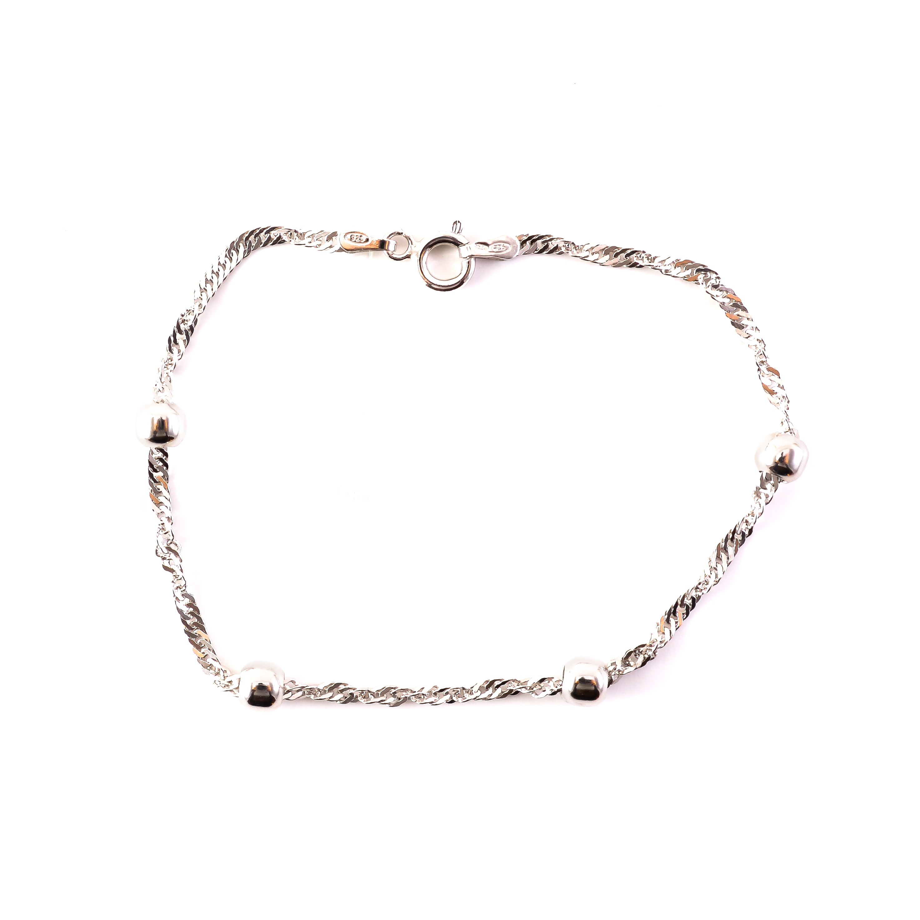 Sterling silver Singapore chain bracelet