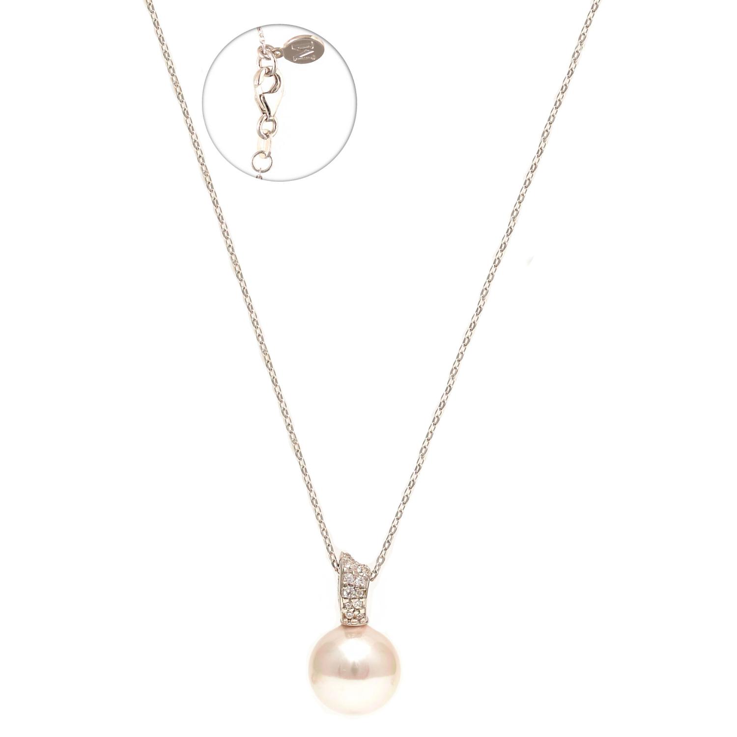 Silver necklace with pearl ''Majorica''