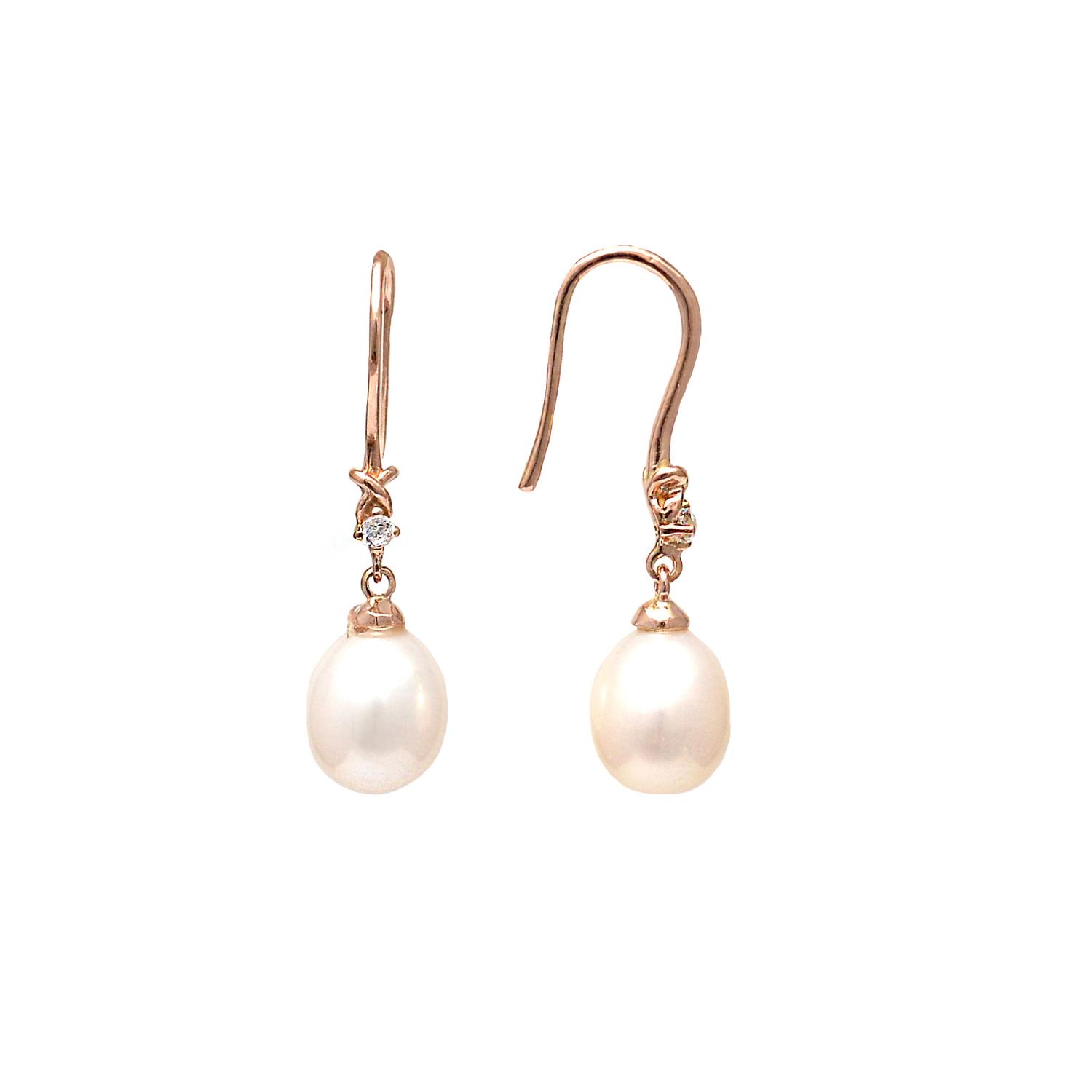 Золотые серьги с культивированным жемчугом