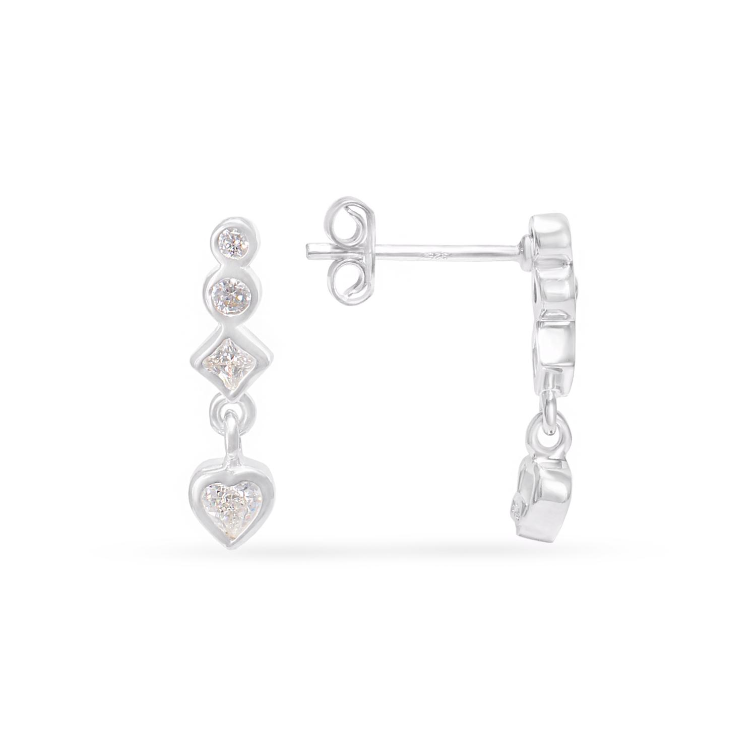 Silver earrings with cubic zirconia