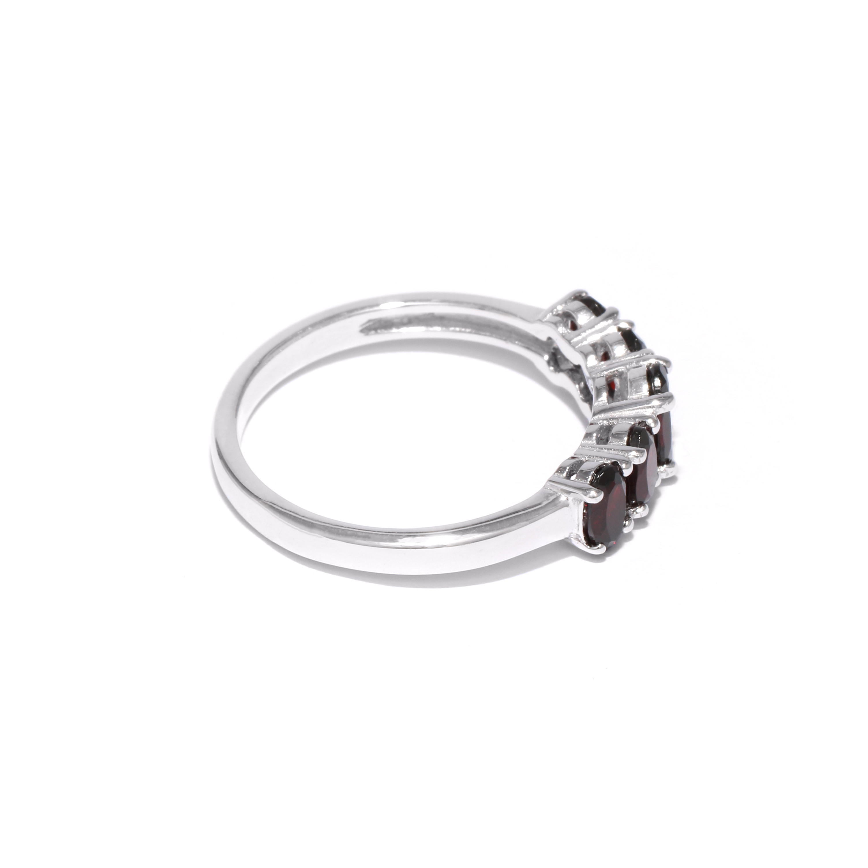 Silver ring with garnet