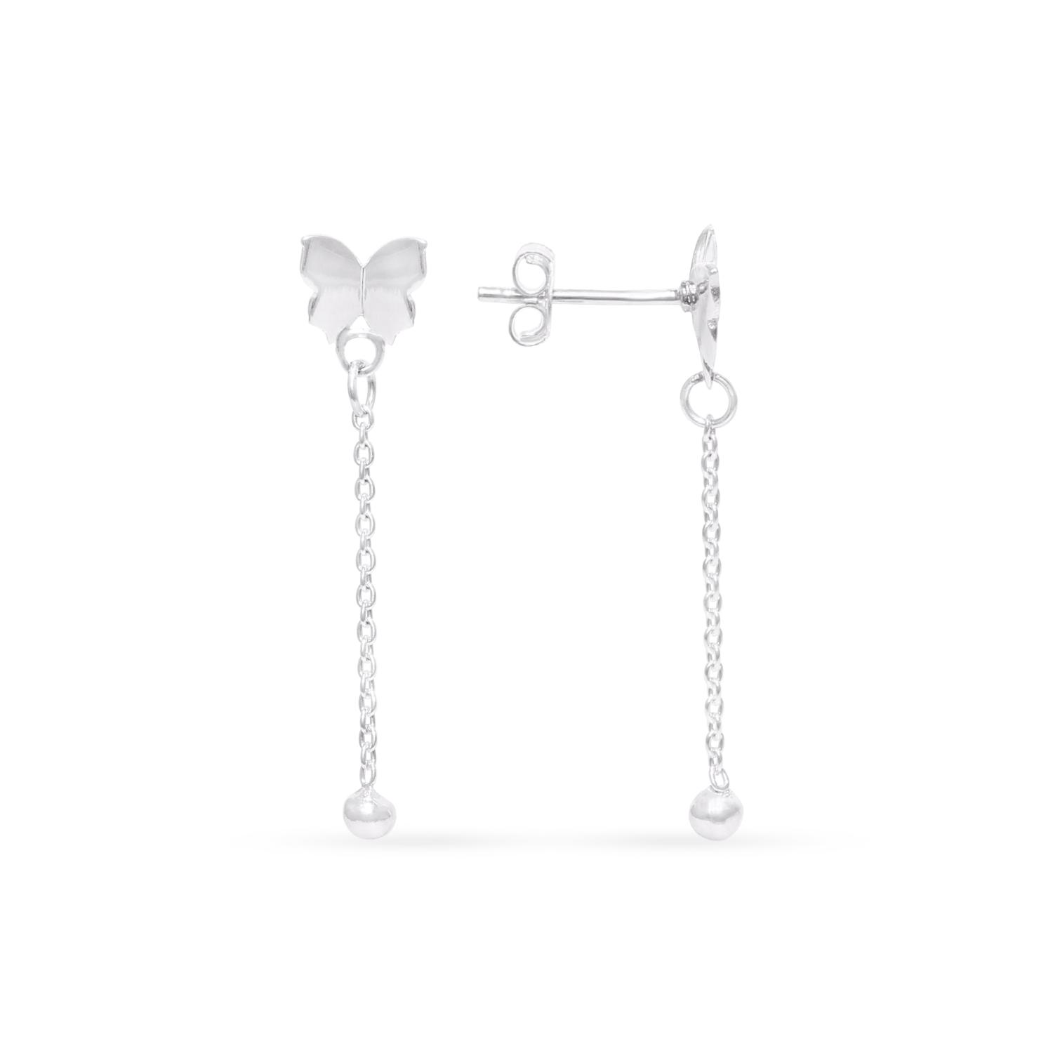 Silver earrings-studs "Butterfly"