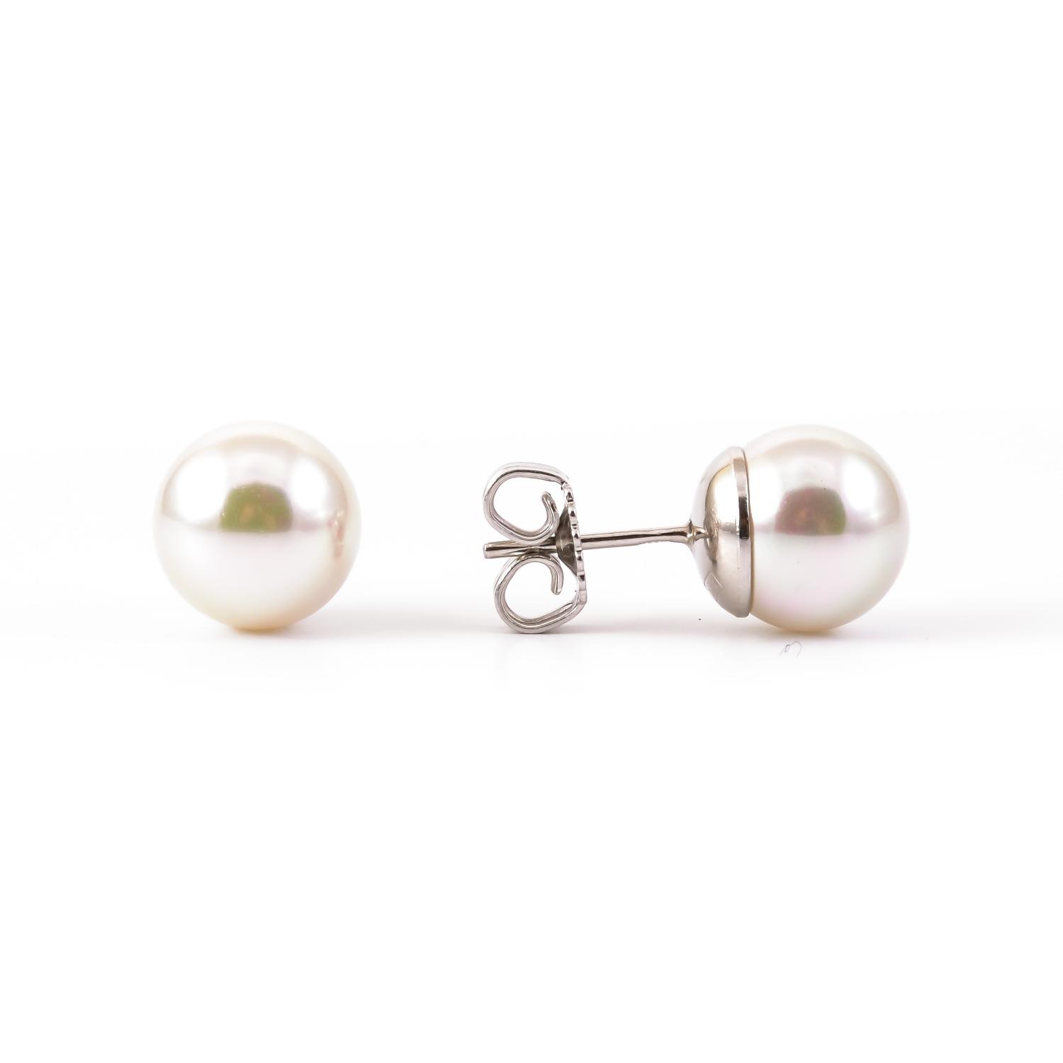 Silver stud earrings "Majorica"