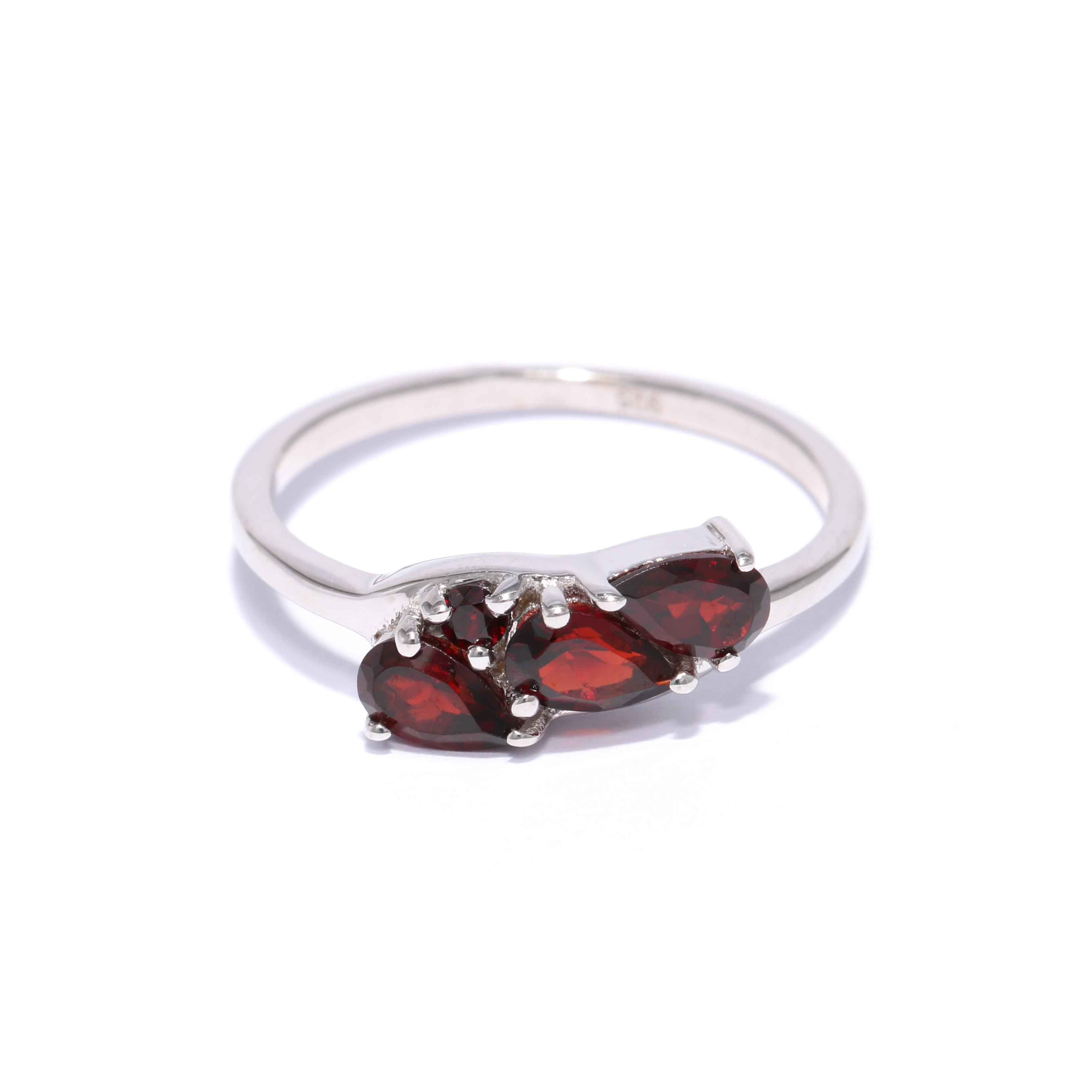 Silver ring with garnet