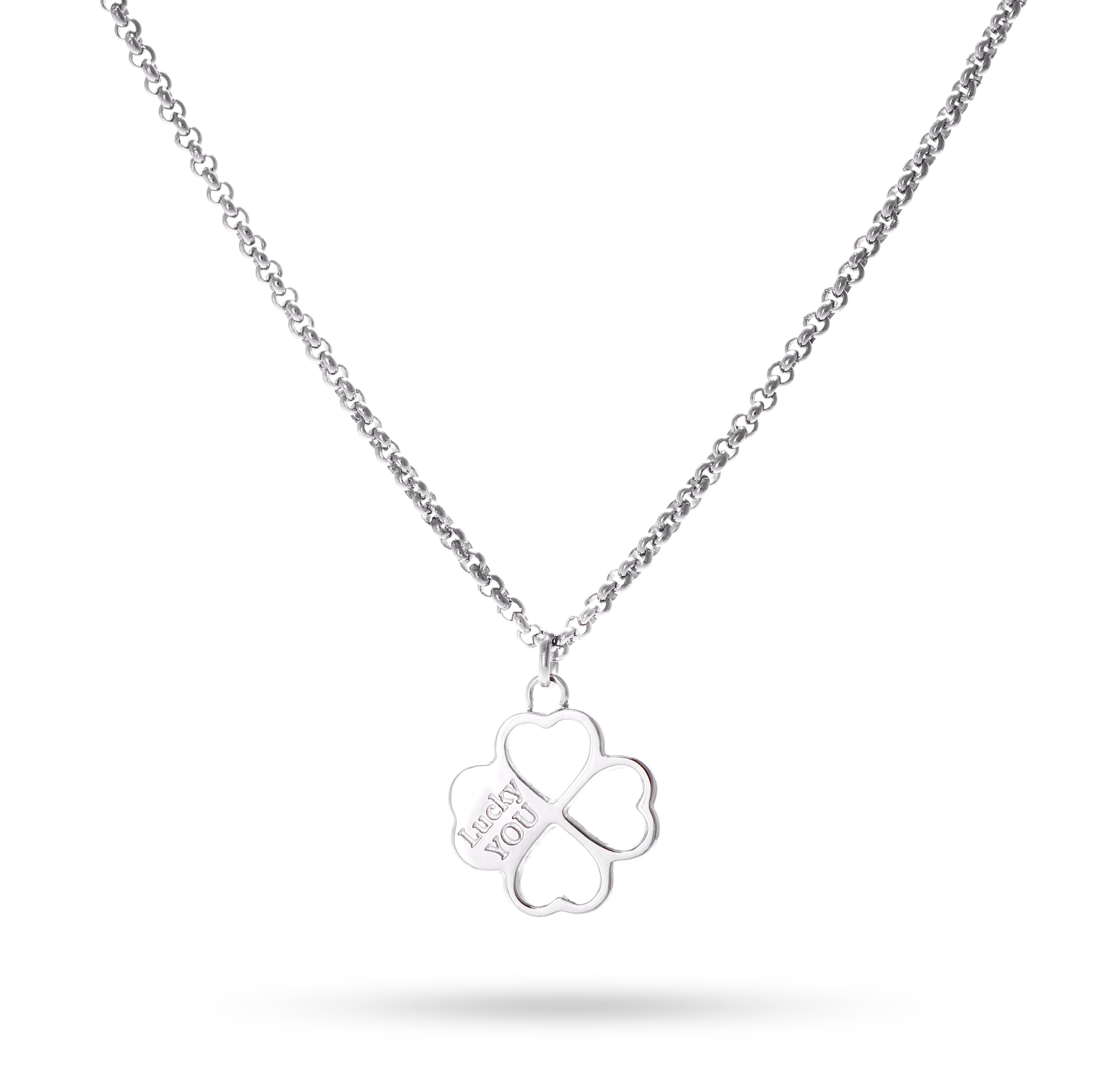 Ожерелье из нержавеющей стали с кристаллами "Lucky You"