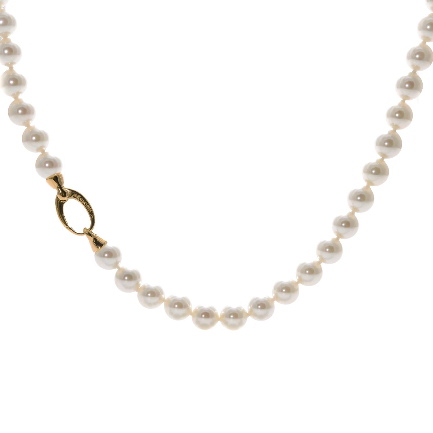 Gold plated silver pearl necklace ''Majorica''