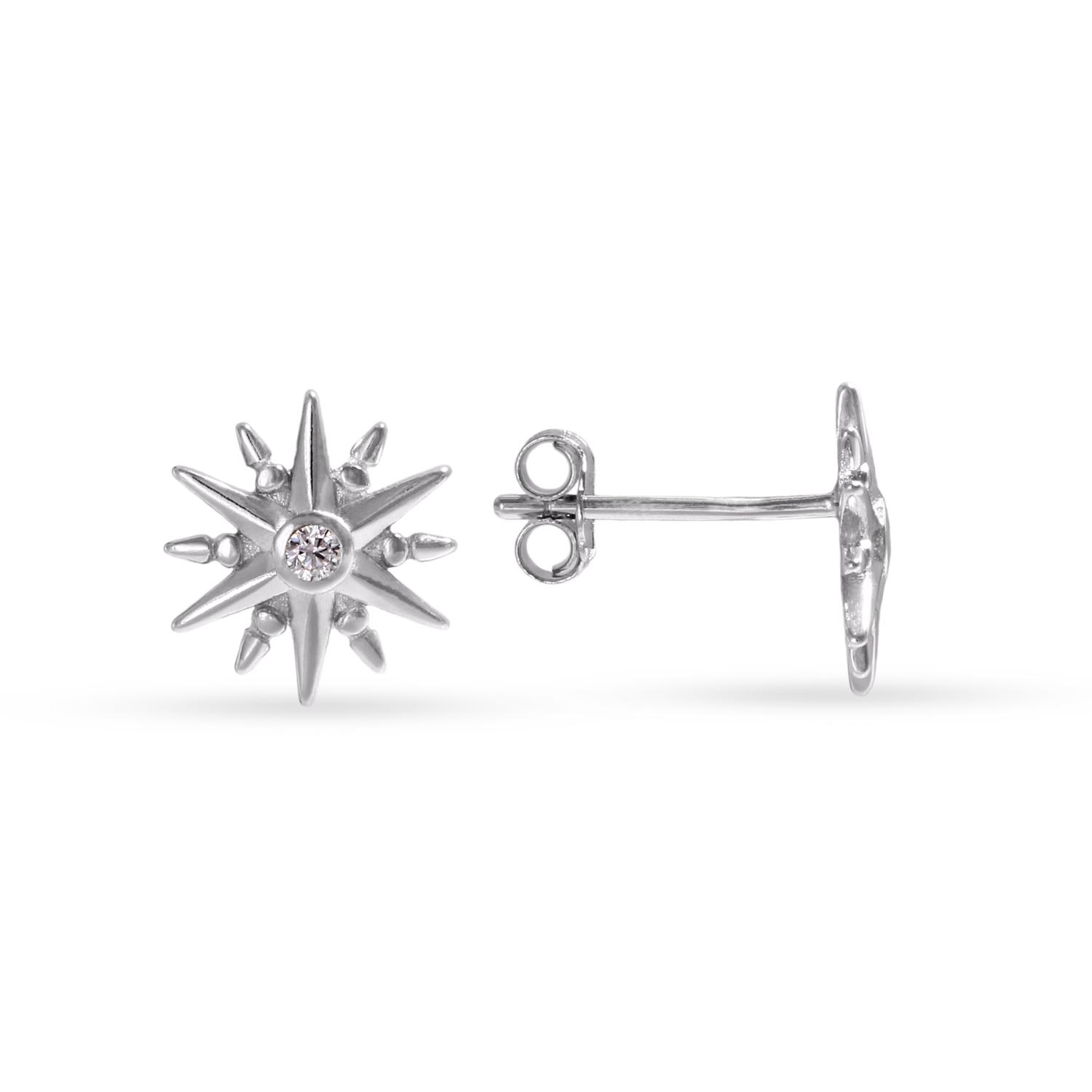 Silver star-shaped earrings