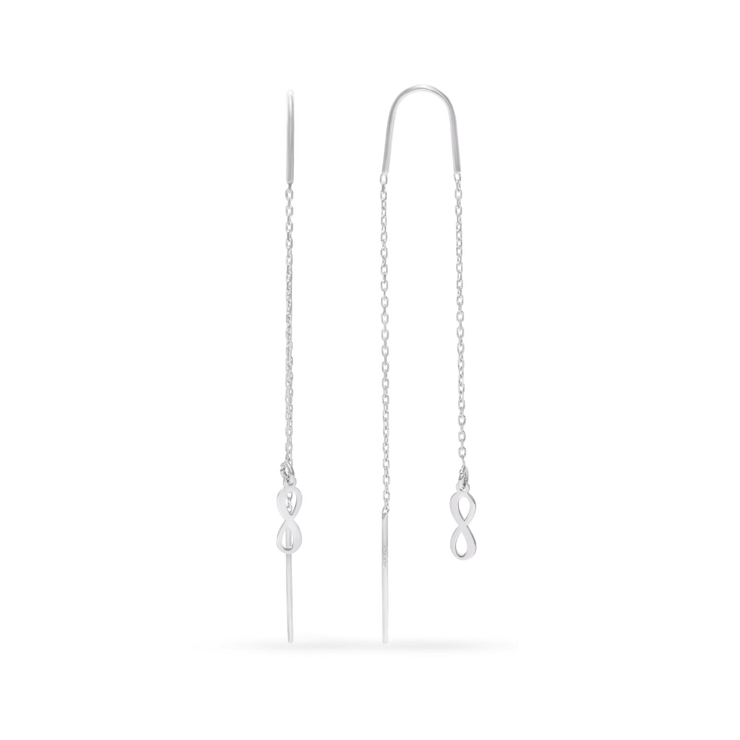 Silver earrings with an infinity symbol