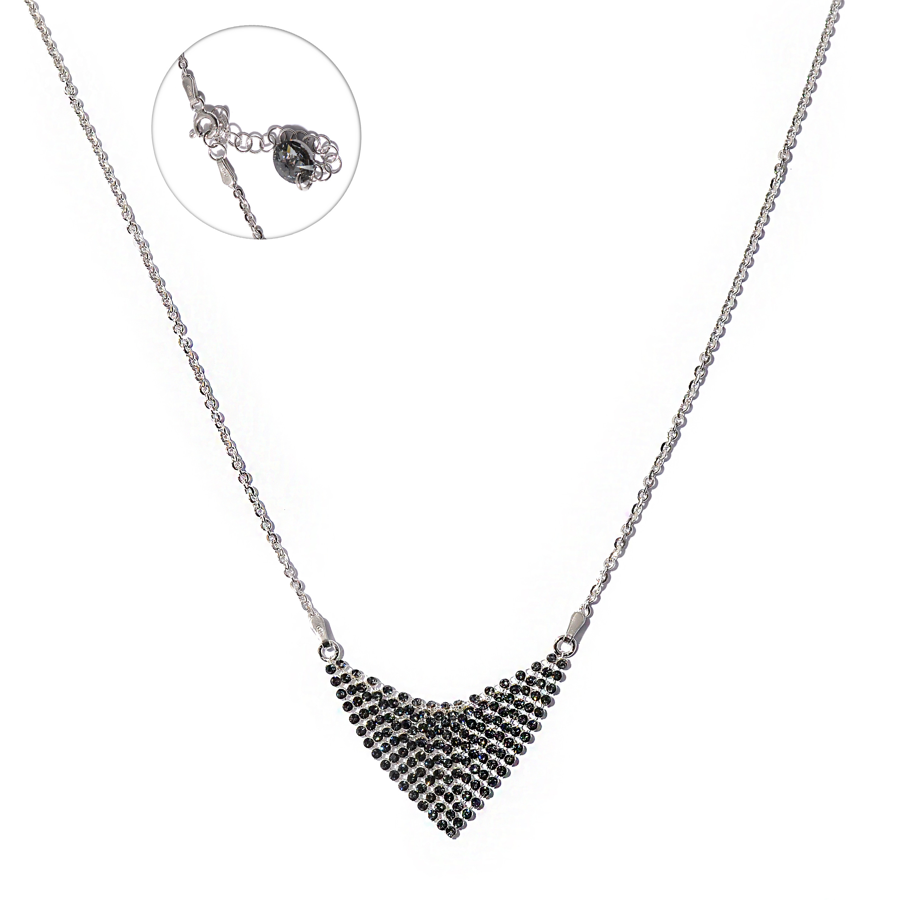 Silver necklace with Swarovski crystals