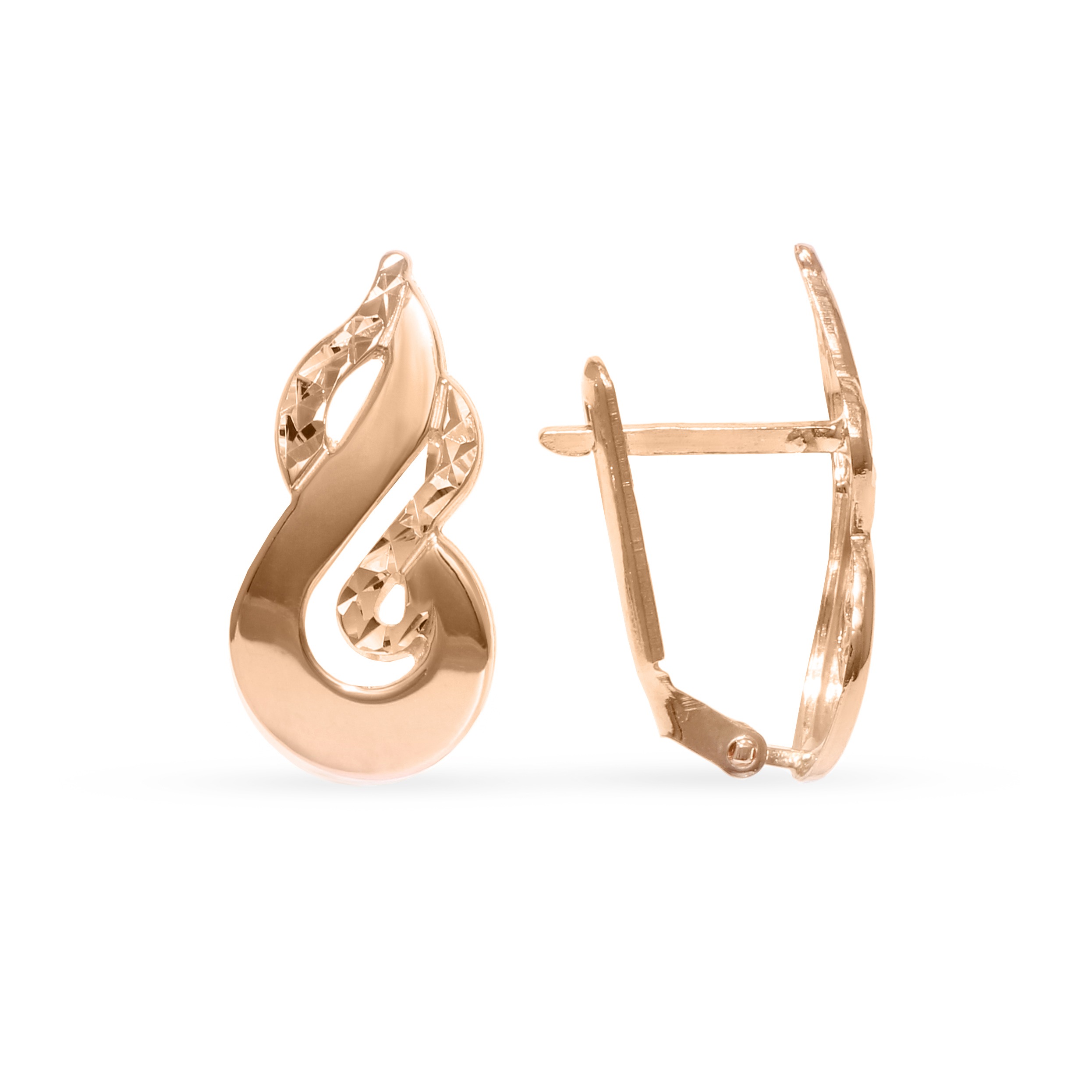 Gold hinged back earrings