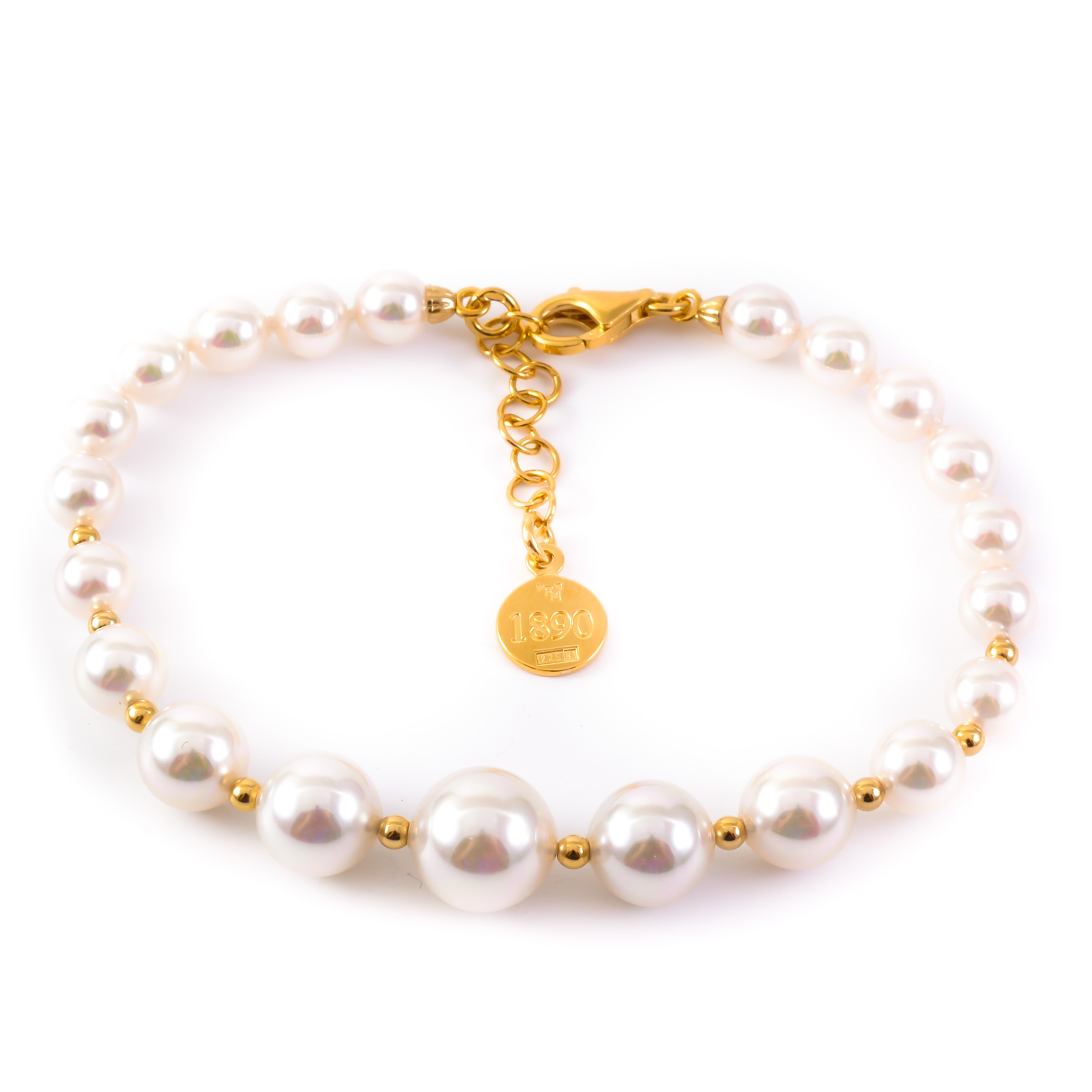 Gold plated silver pearl bracelet ''Majorica''