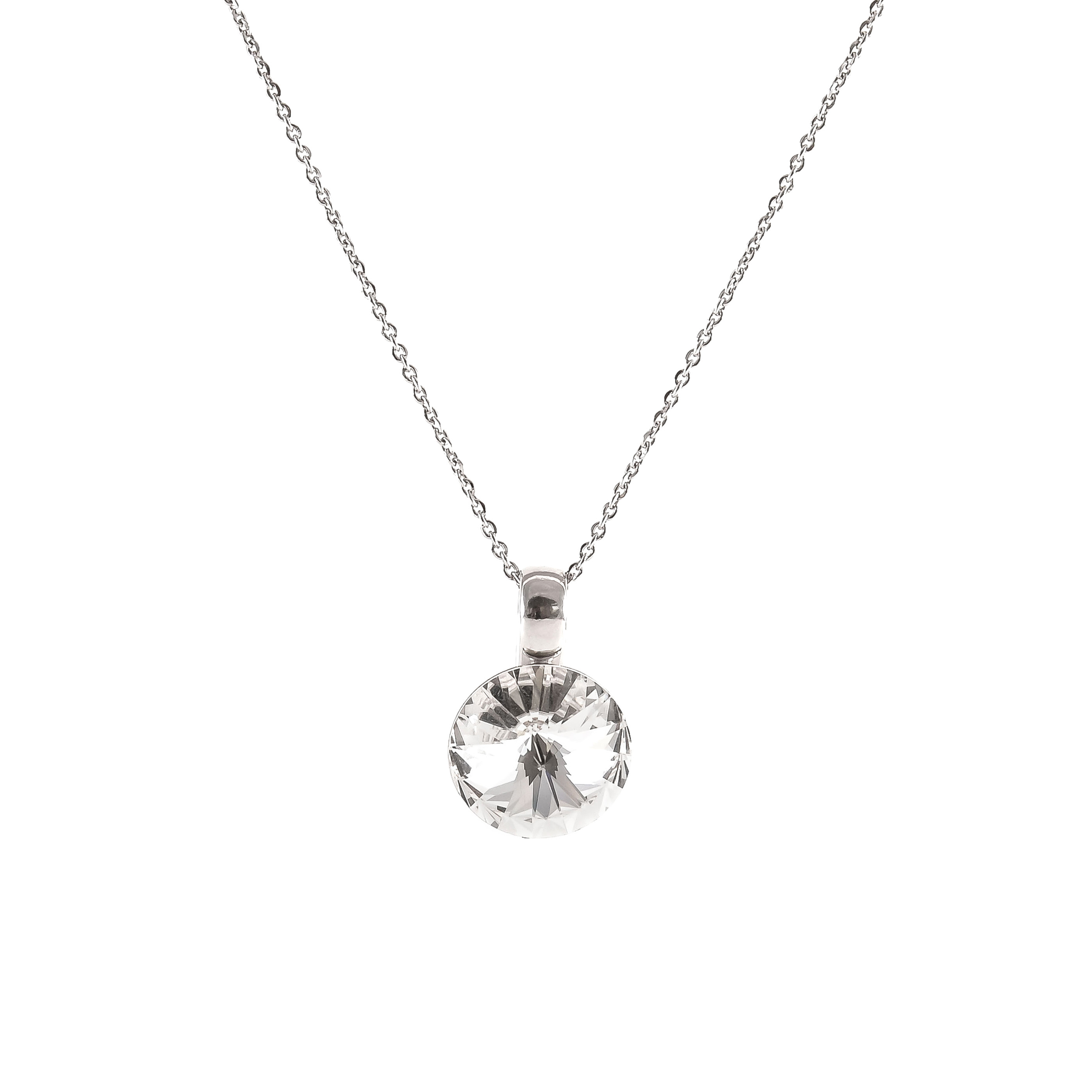 Silver necklace with Swarovski crystal