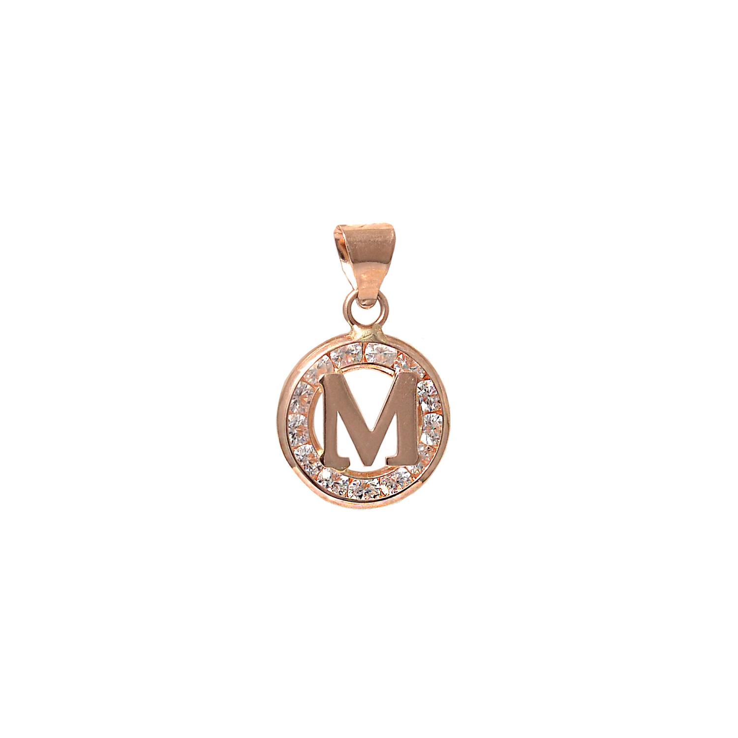 Gold pendant letter ''M''